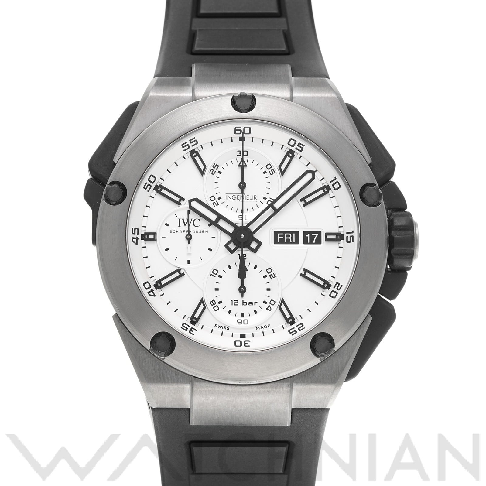 IWC インヂュニア ダブル クロノグラフ チタニウム IW386501 シルバーメッキ メンズ 時計 【中古】【wristwatch】