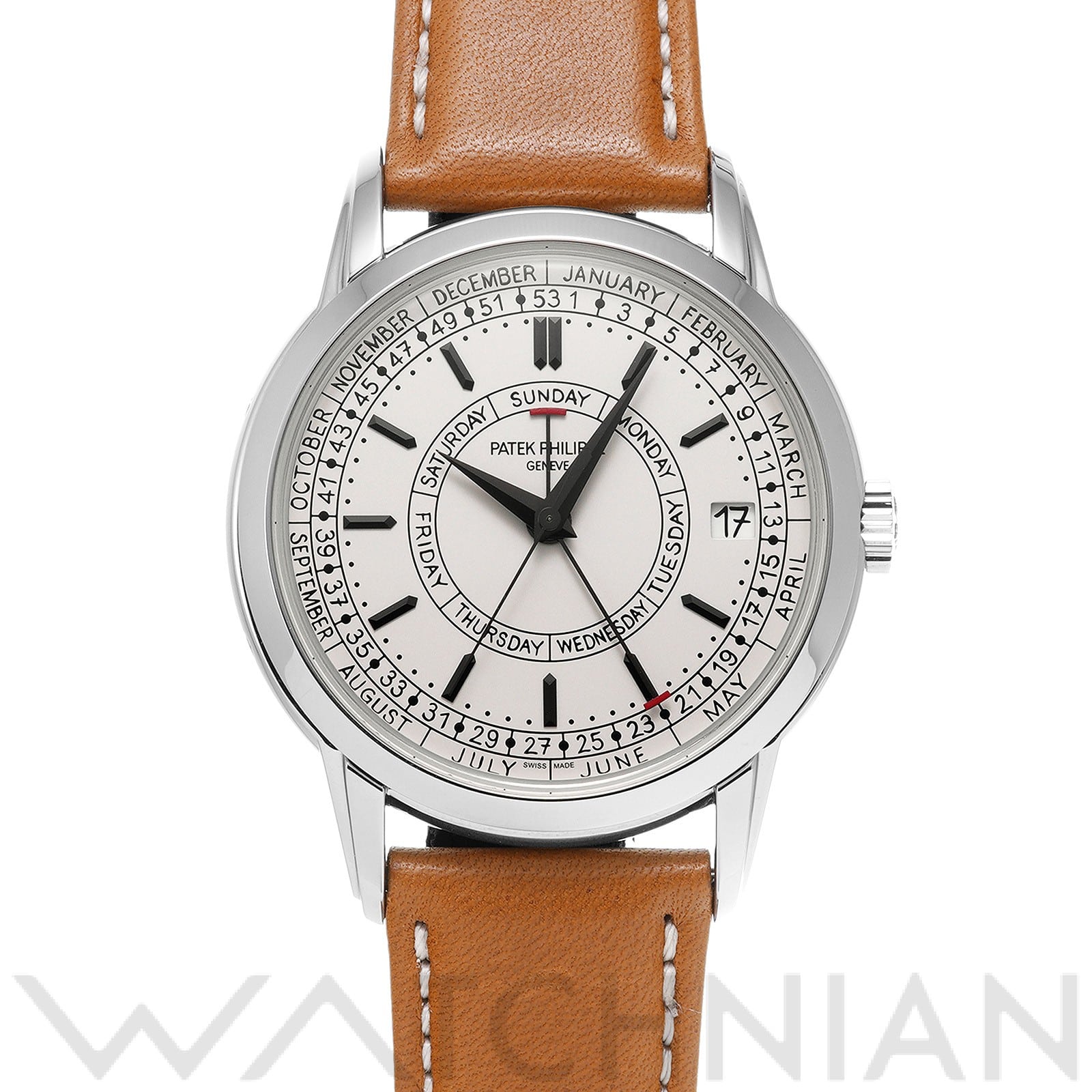 コンプリケーション カラトラバ ウィークリーカレンダー 5212A-001 シルバー・オパーリン パテックフィリップ PATEK PHILIPPE メンズ 【中古】