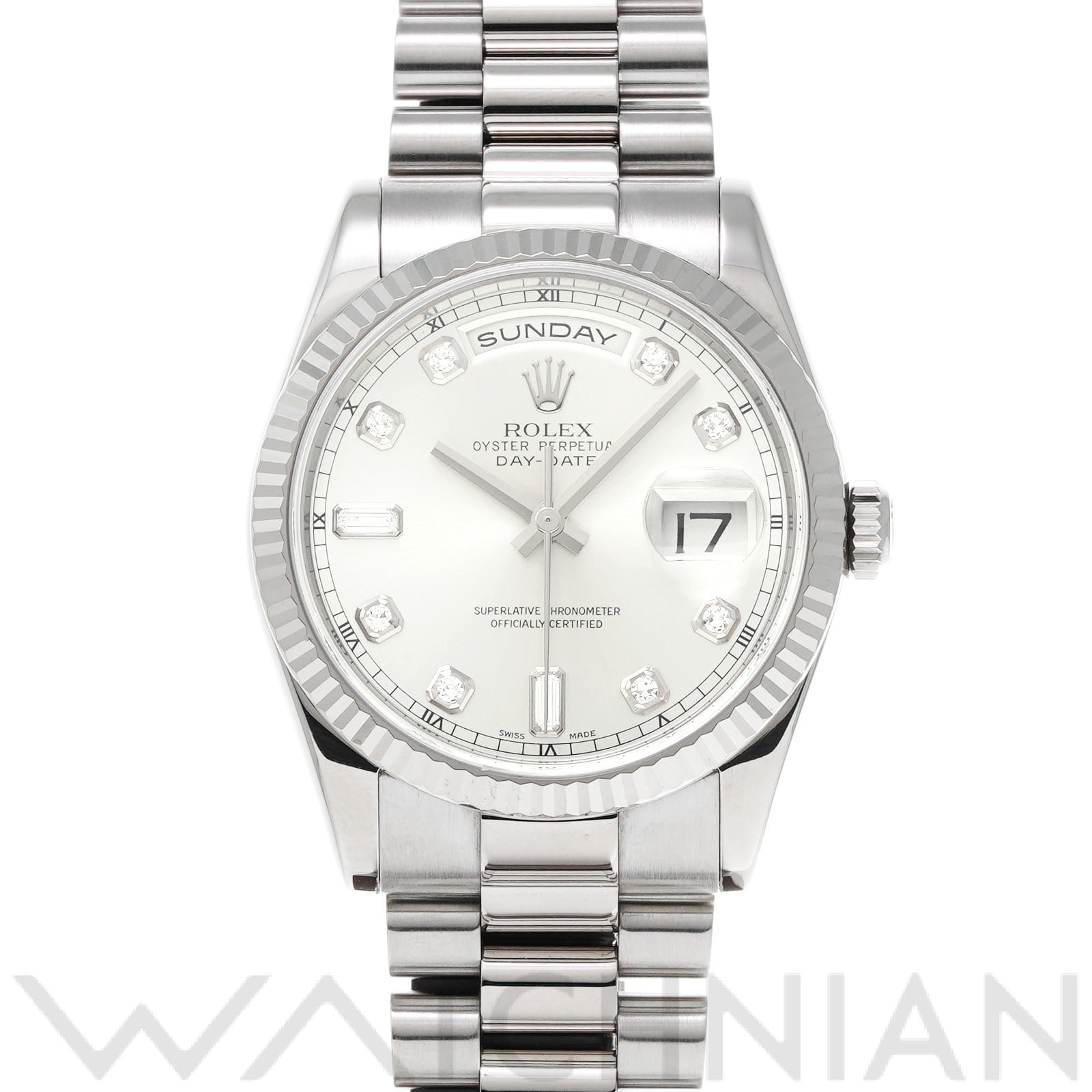 ロレックス デイデイト 36 118239A シルバー/ダイヤモンド メンズ 時計 【中古】【wristwatch】