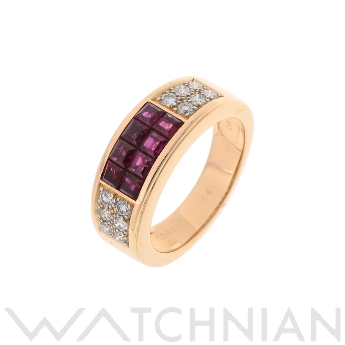 カルティエ ディアボロリング ダイヤ ルビー #54 ゴールド K18イエローゴールド YG レディース ジュエリー 【中古】【jewelry】