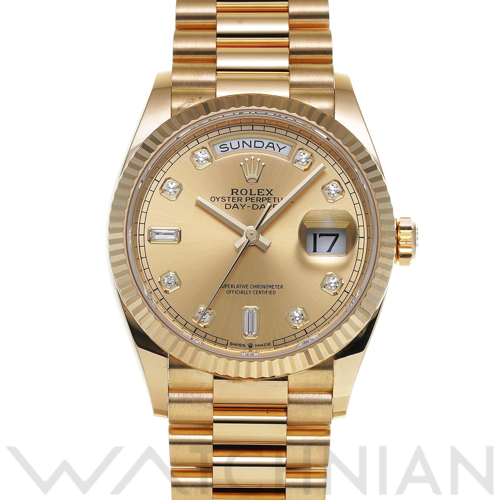 ロレックス デイデイト 36 128238A シャンパン/ダイヤモンド メンズ 時計 【未使用】【wristwatch】