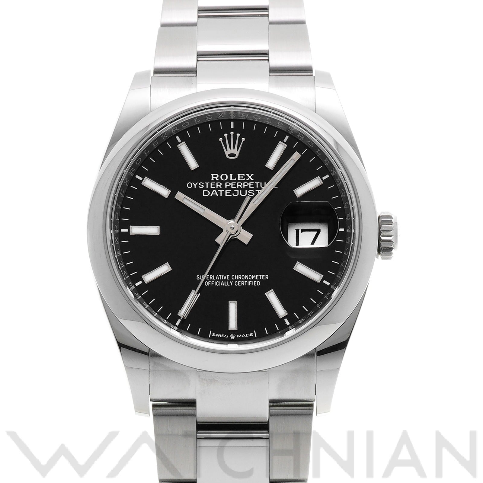 ロレックス デイトジャスト 36 126200 ブライトブラック メンズ 時計 【中古】【wristwatch】