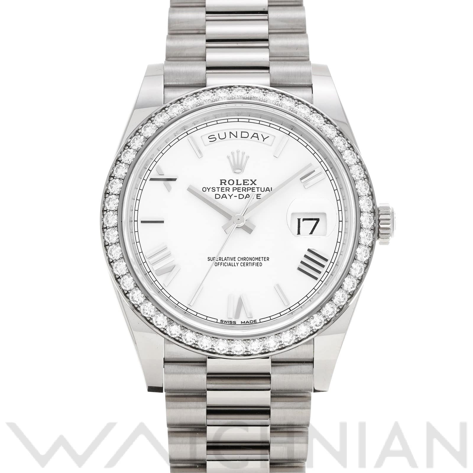 ロレックス デイデイト 40 228349RBR ホワイト メンズ 時計 【中古】【wristwatch】