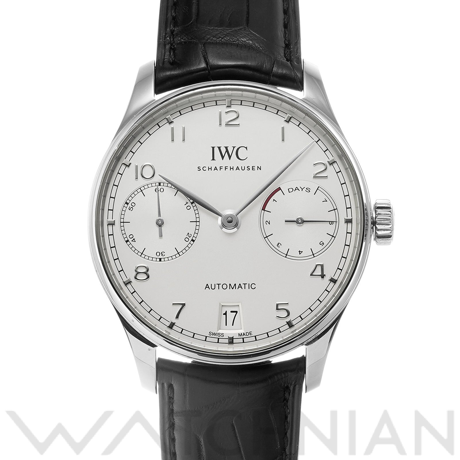 ポルトギーゼ オートマティック 7デイズ IW500712 シルバーメッキ インターナショナルウォッチカンパニー IWC メンズ 【中古】