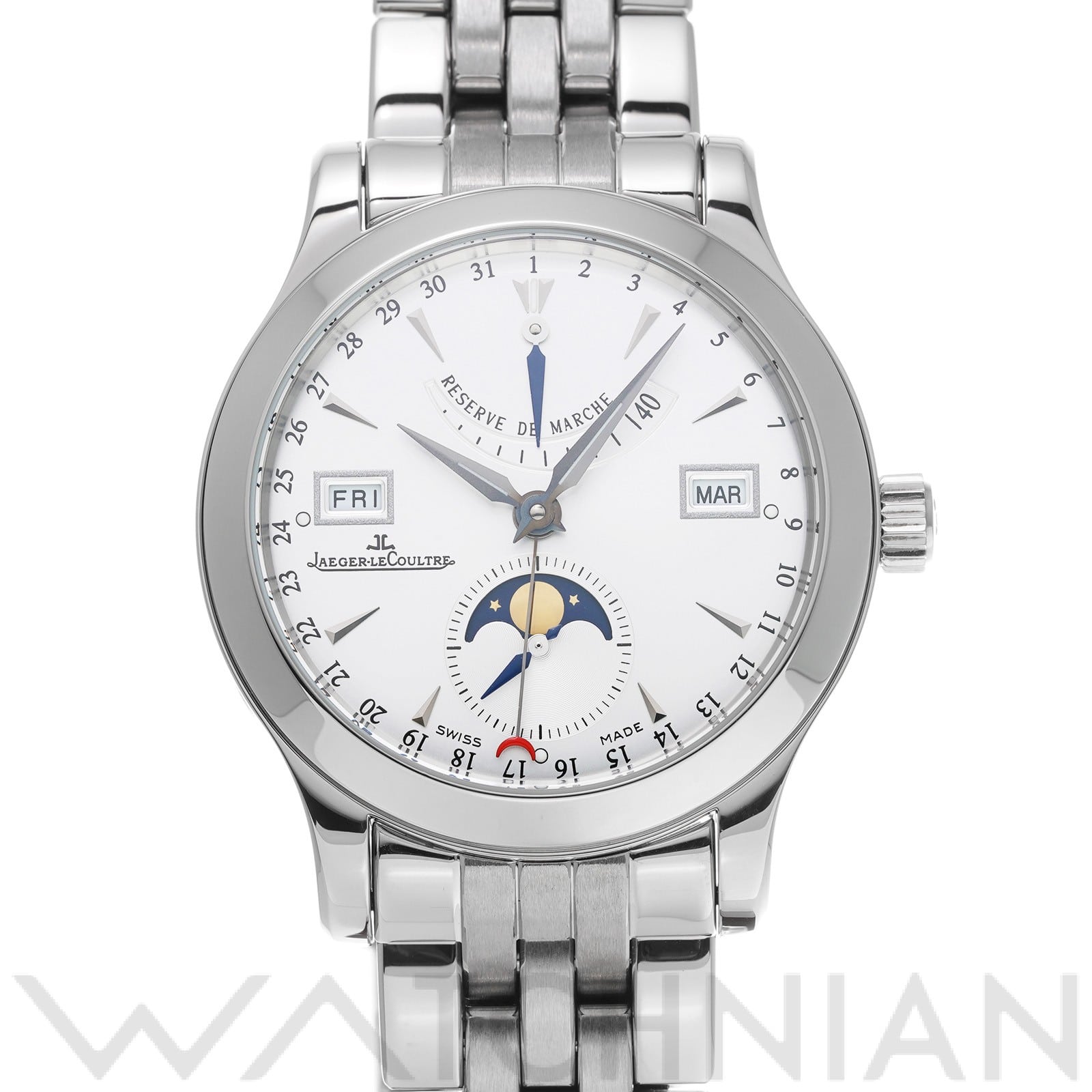 ジャガー ルクルト マスター カレンダー Q151842A シルバー メンズ 時計 【中古】【wristwatch】