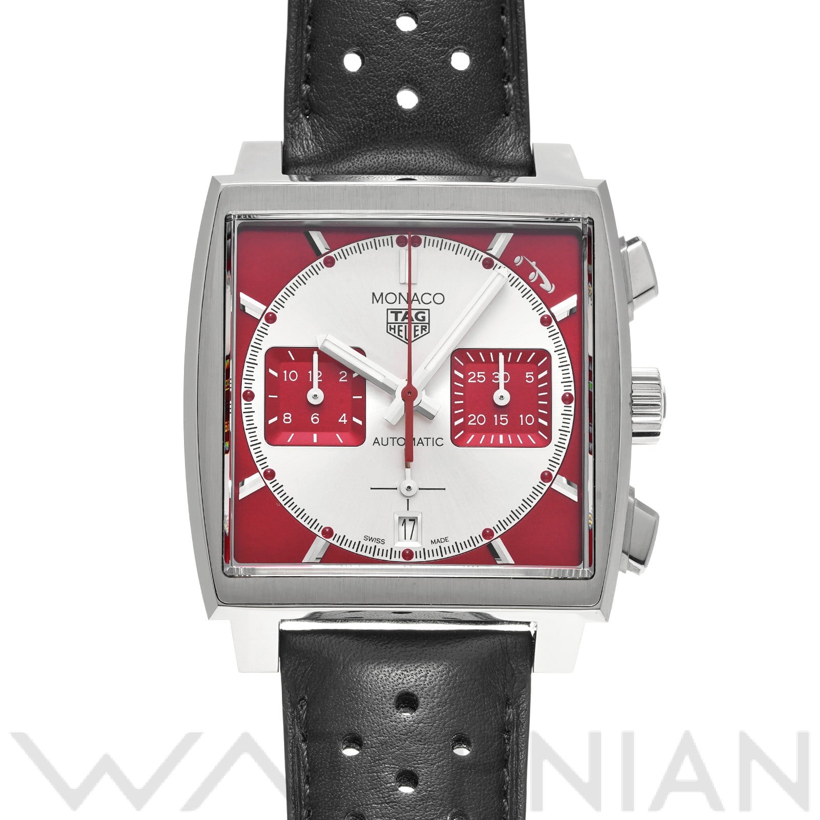モナコ キャリバーホイヤー02 クロノグラフ グランプリドゥモナコ ヒストリック CBL2114.FC6486 シルバー/レッド タグ ホイヤー TAG HEUER メンズ 【中古】