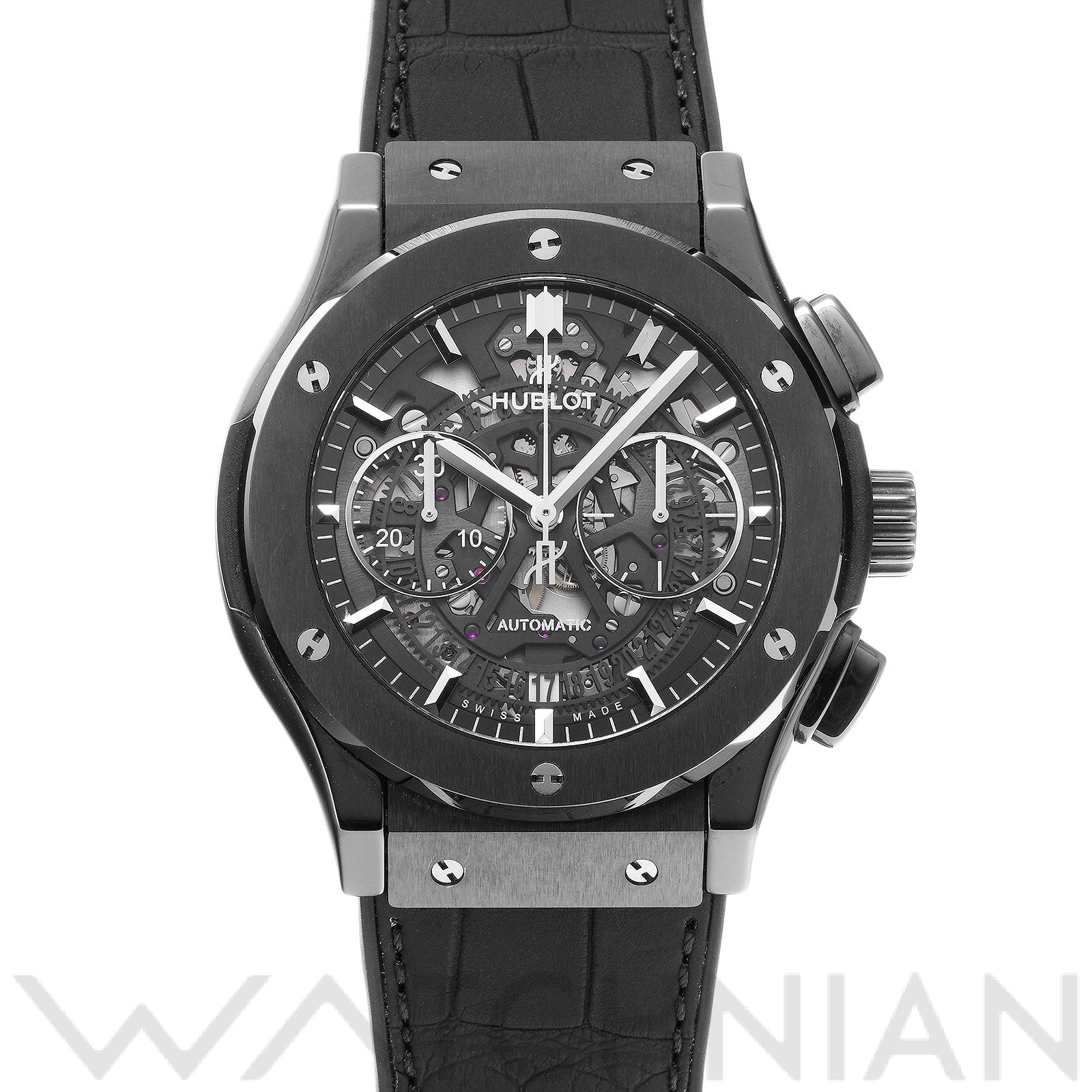 クラシックフュージョン アエロフュージョン ブラックマジック 525.CM.0170.RX スケルトン ウブロ HUBLOT メンズ 【中古】