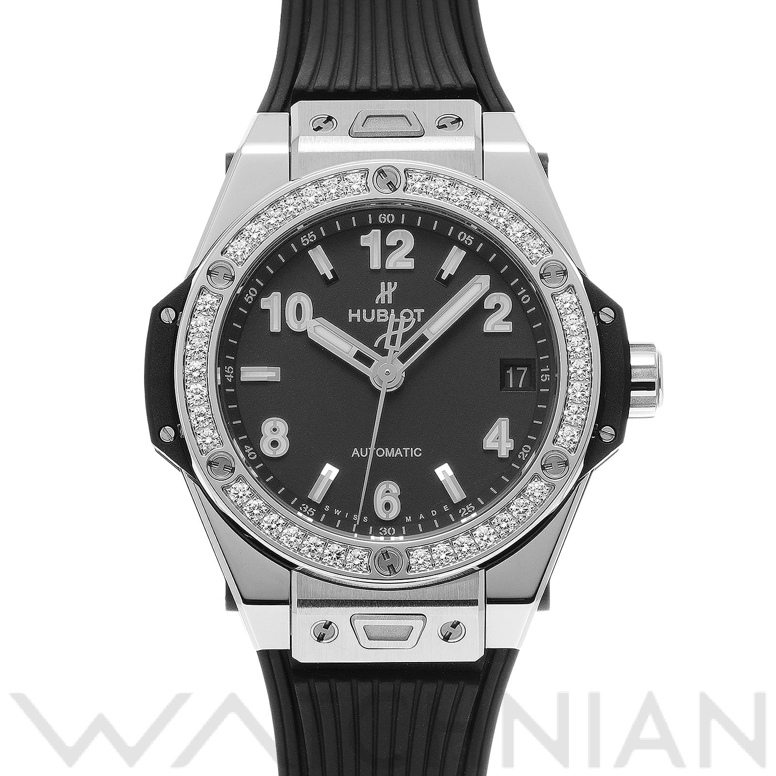 ウブロ / HUBLOT ビッグバン ワンクリック スチール ダイヤモンド 465.SX.1170.RX.1204 ブラック レディース 時計 【中古】【wristwatch】