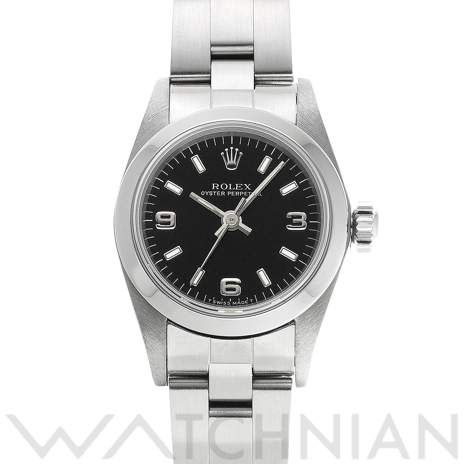 オイスターパーペチュアル 67180 U番(1997年頃製造) ブラック ロレックス ROLEX レディース 【中古】