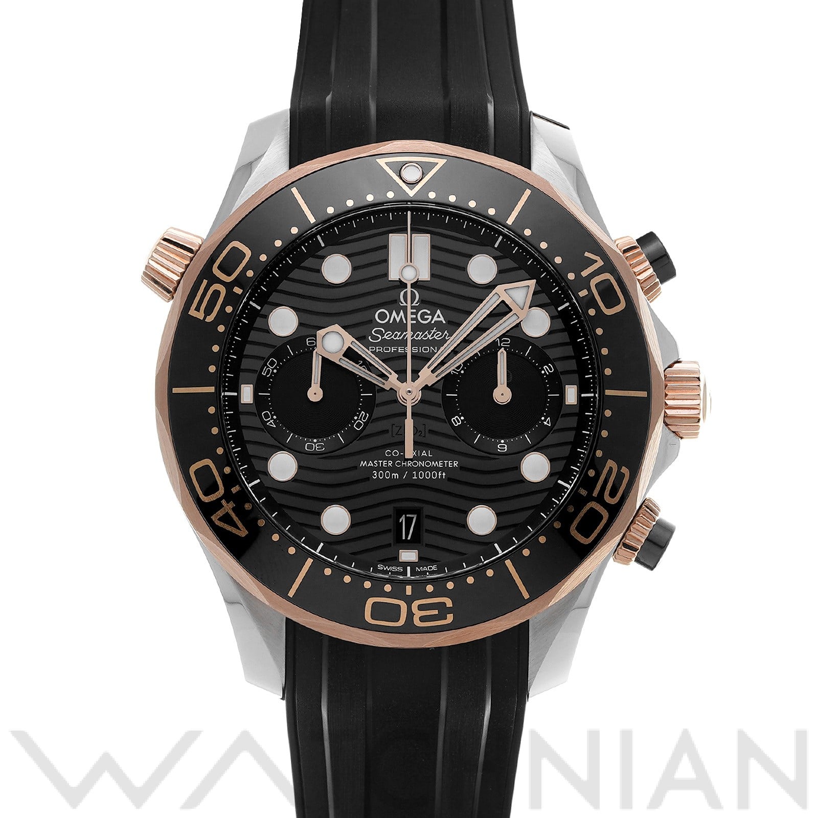シーマスター ダイバー300 コーアクシャル マスター クロノメーター クロノグラフ 210.22.44.51.01.001 ブラック オメガ OMEGA メンズ 【中古】