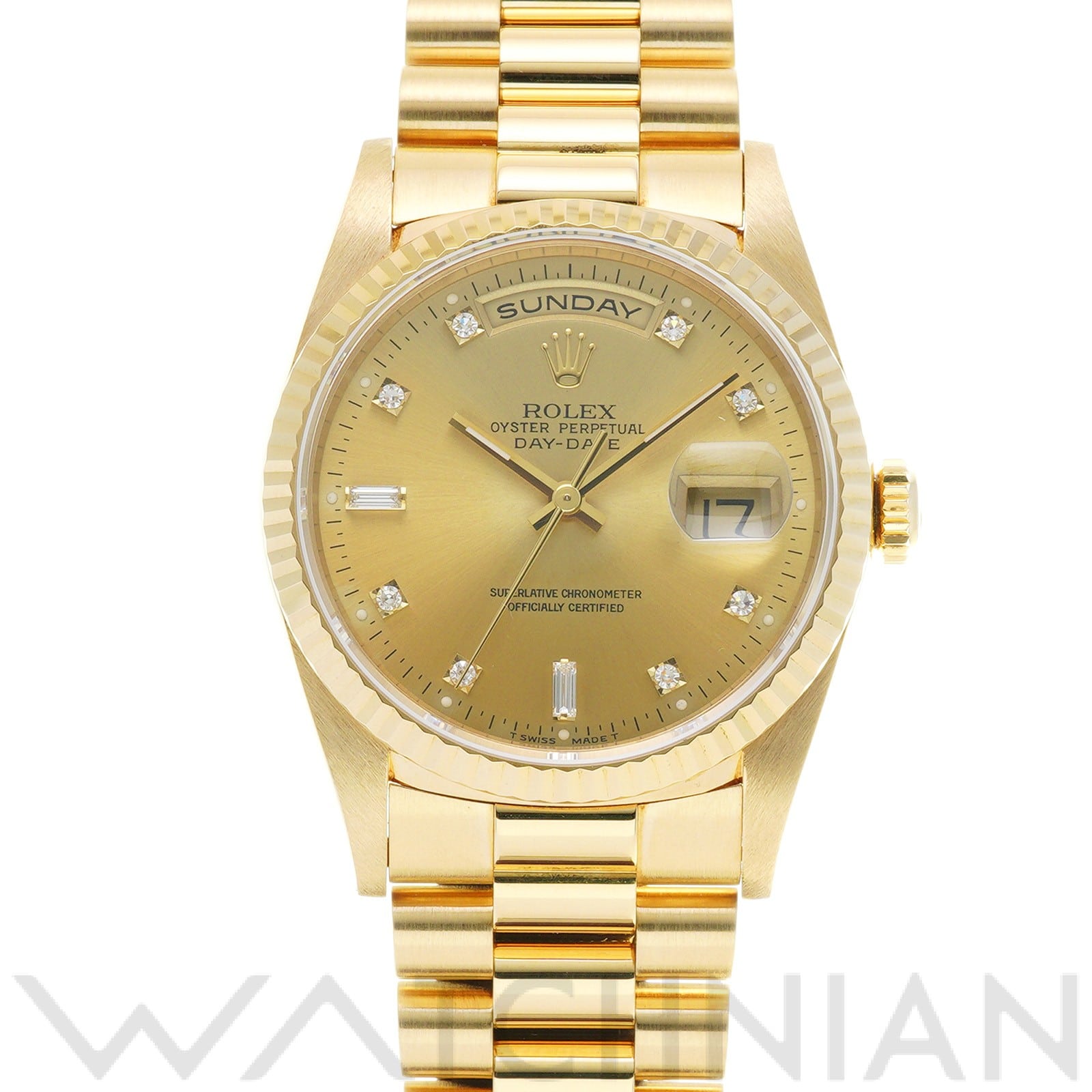 ロレックス デイデイト 18238A シャンパン/ダイヤモンド メンズ 時計 【中古】【wristwatch】