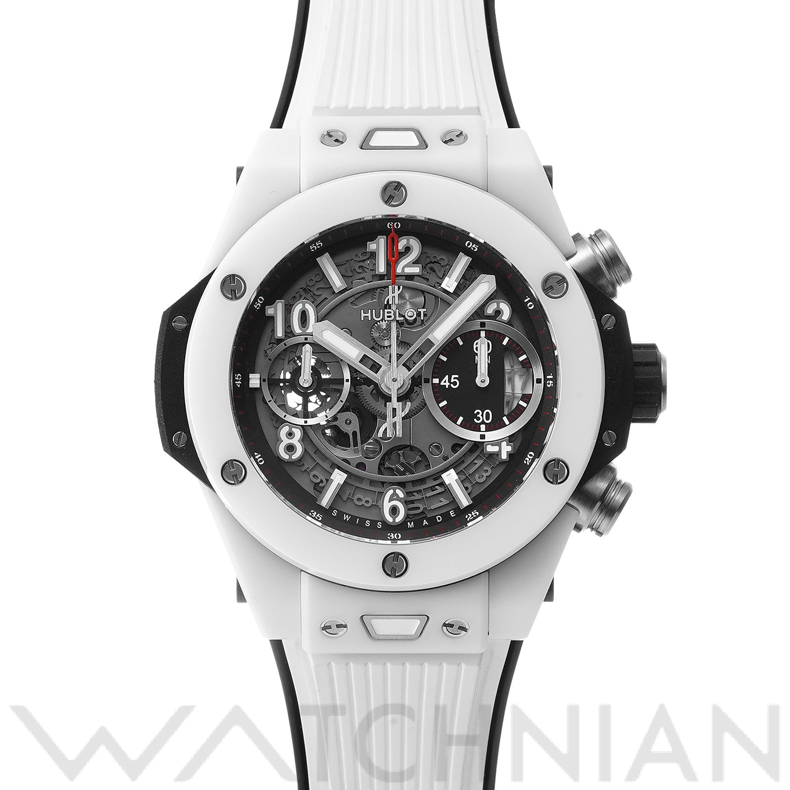 ビッグバン ウニコ ホワイトセラミック 411.HX.1170.RX マットブラックスケルトン ウブロ HUBLOT メンズ 【中古】
