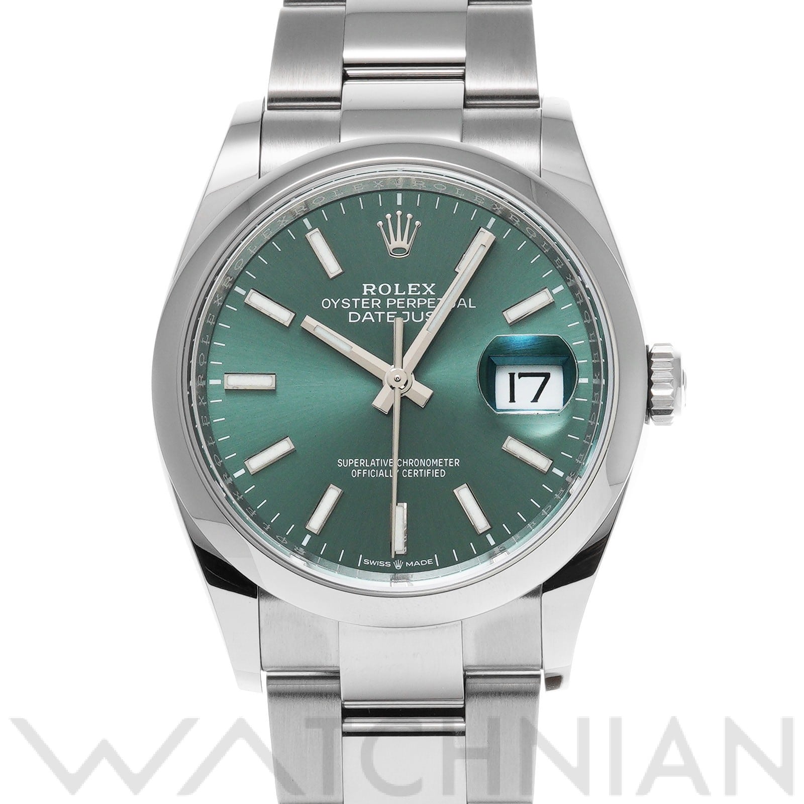 ロレックス デイトジャスト 36 126200 ミントグリーン メンズ 時計 【中古】【wristwatch】