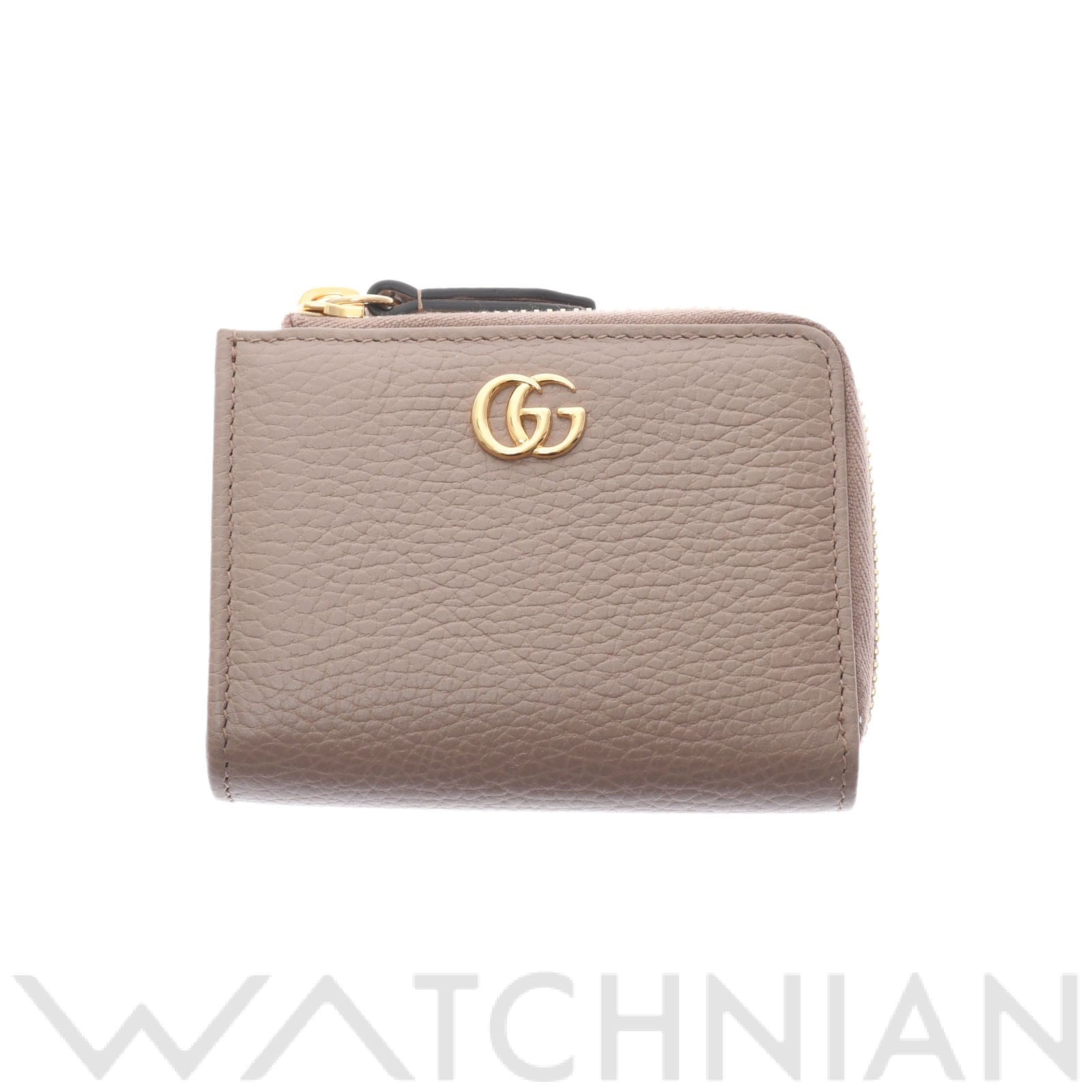 グッチ / GUCCI GGマーモント ジップアラウンドウォレット ベージュ/ゴールド金具 644406 レザー レディース 財布  【未使用】【purse】