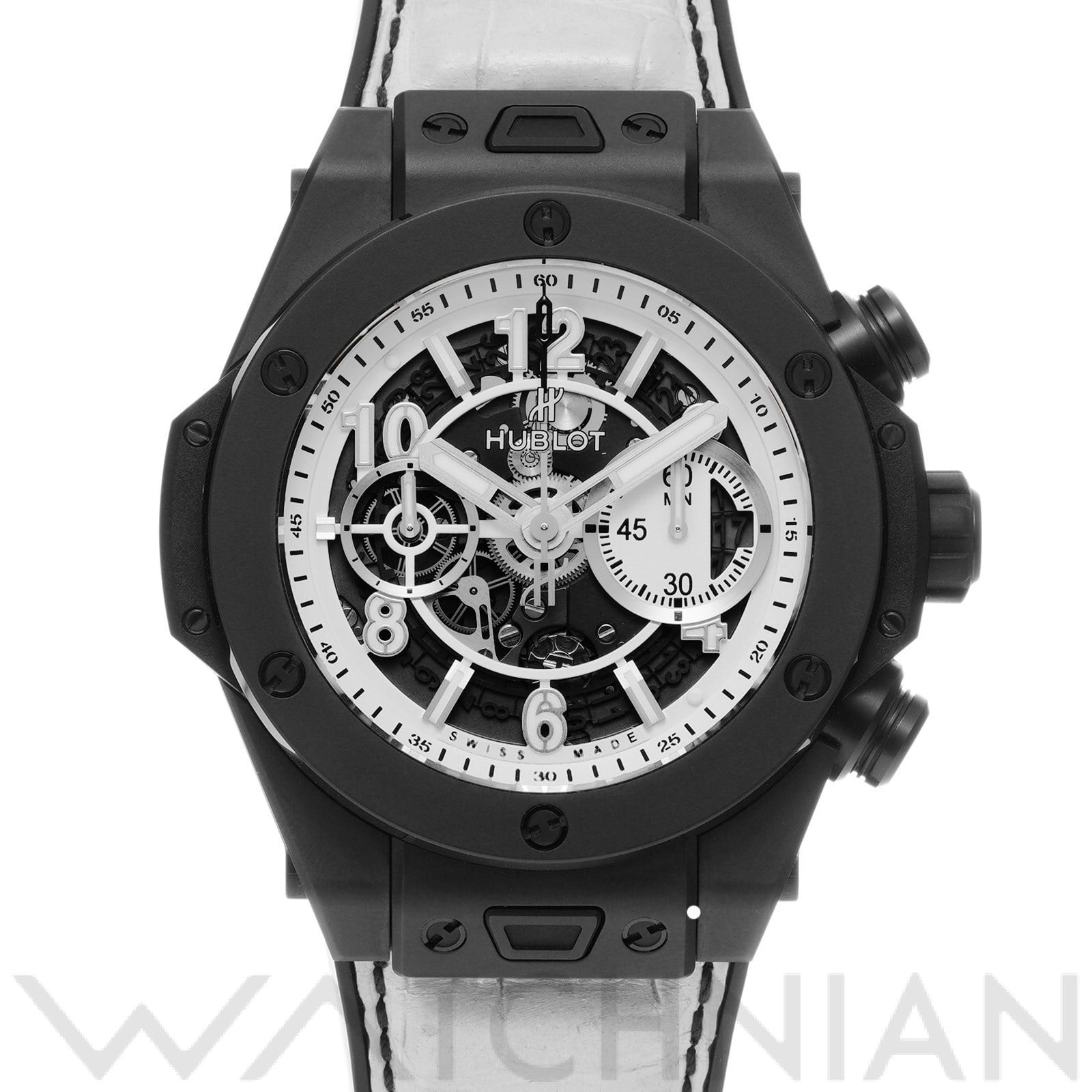 ビッグバン ウニコ ホワイトインブラック 411.CI.2010.LR.JPN16 スケルトン ウブロ HUBLOT メンズ 【中古】