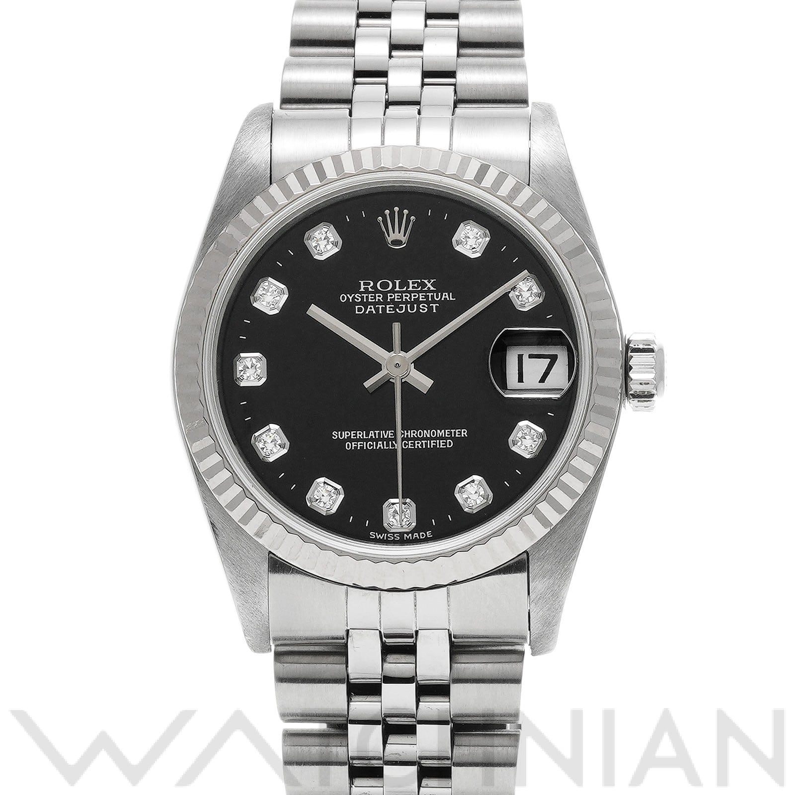 デイトジャスト 78274G A番(1999年頃製造) ブラック/ダイヤモンド ロレックス ROLEX ユニセックス 【中古】