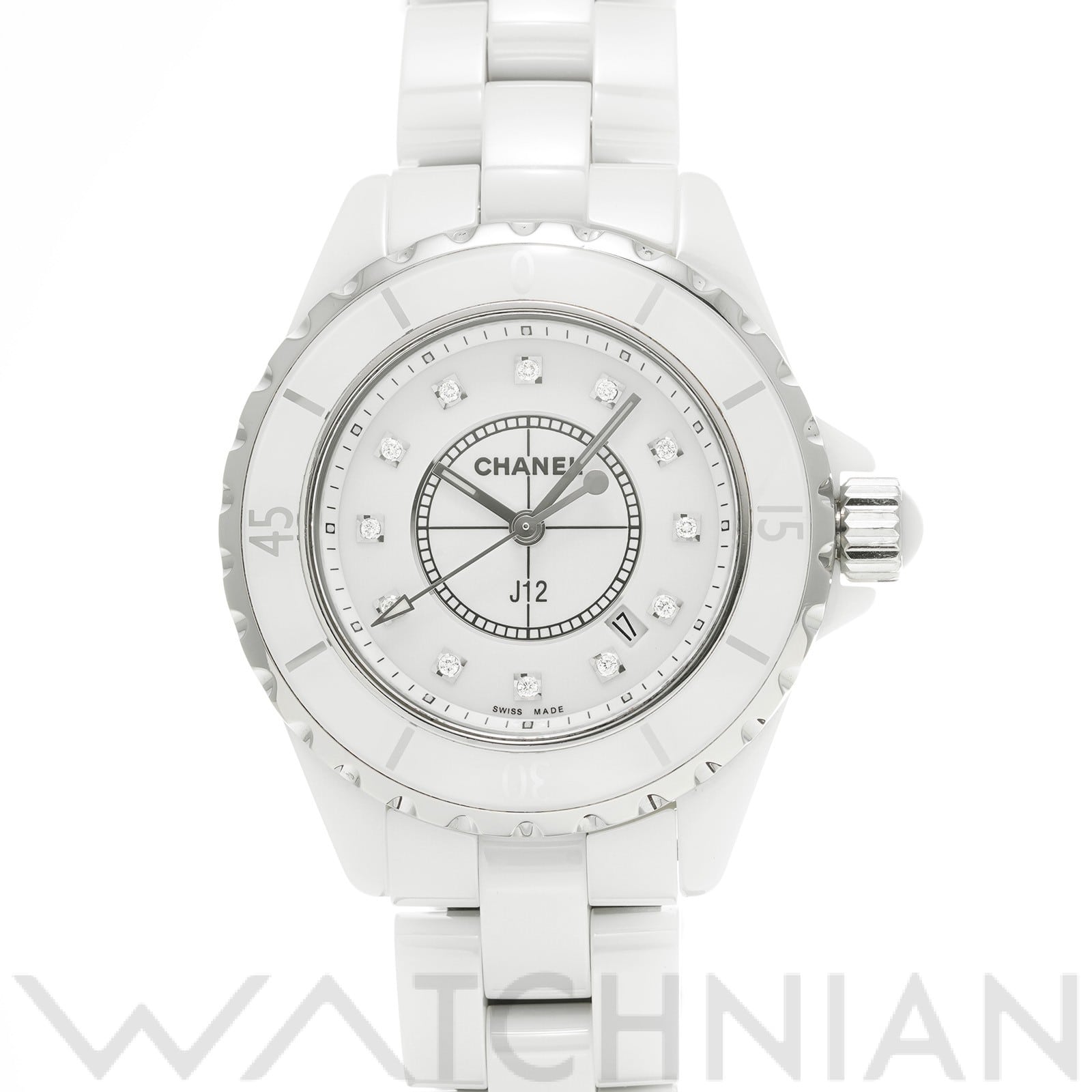シャネル / CHANEL J12 H1628 ホワイト/ダイヤモンド レディース 時計 【中古】【wristwatch】