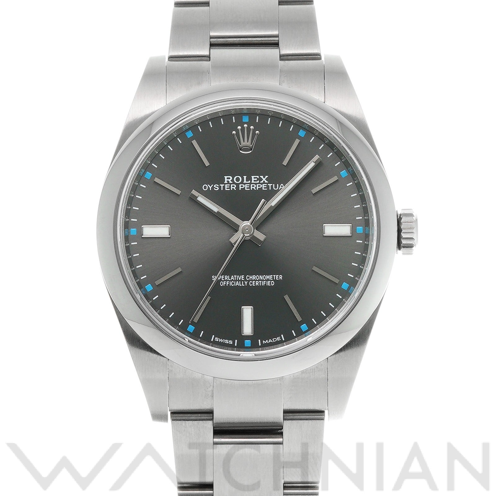 オイスターパーペチュアル 39 114300 ランダムシリアル ダークロジウム ロレックス ROLEX メンズ 【中古】