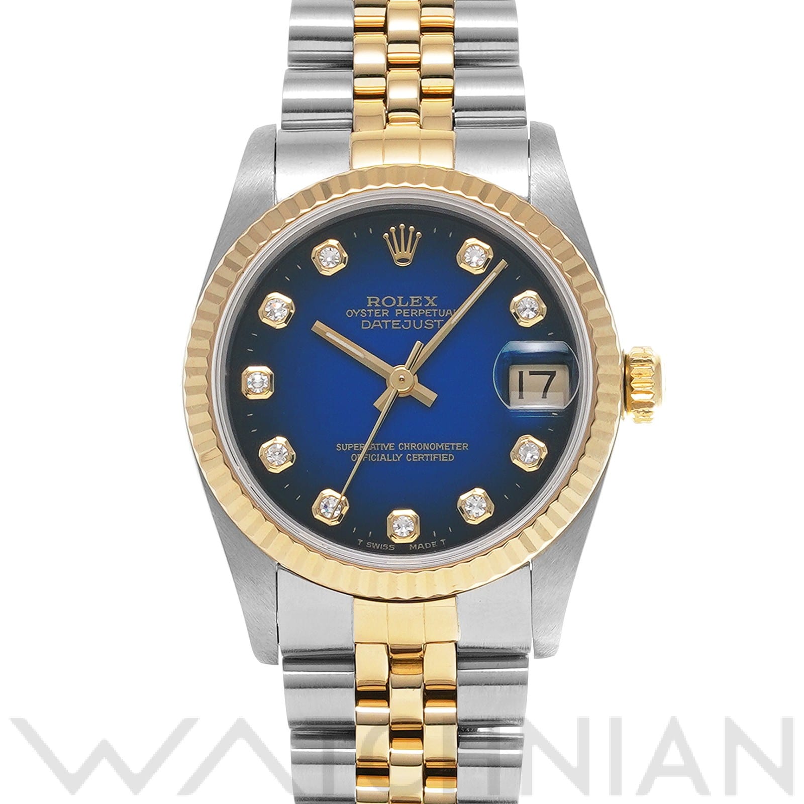 デイトジャスト 68273G S番(1994年頃製造) ブルー・グラデーション/ダイヤモンド ロレックス ROLEX ユニセックス 【中古】