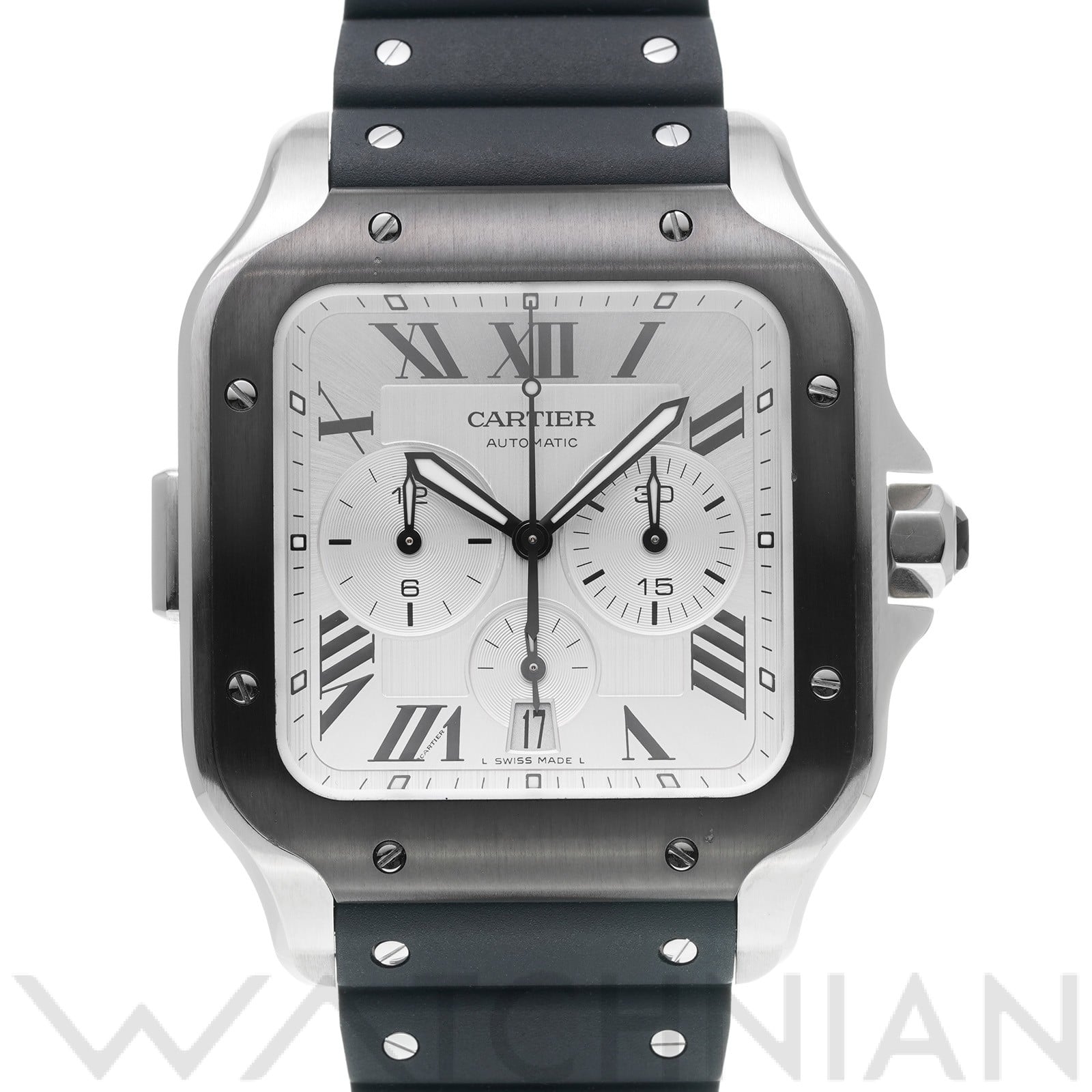 サントス ドゥ カルティエ クロノグラフ XL WSSA0017 シルバー カルティエ CARTIER メンズ 【中古】