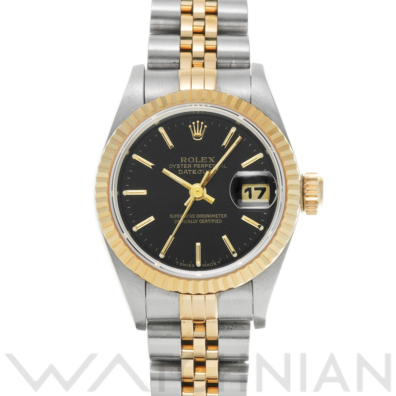 ロレックス デイトジャスト 69173 ブラック レディース 時計 【中古】【wristwatch】