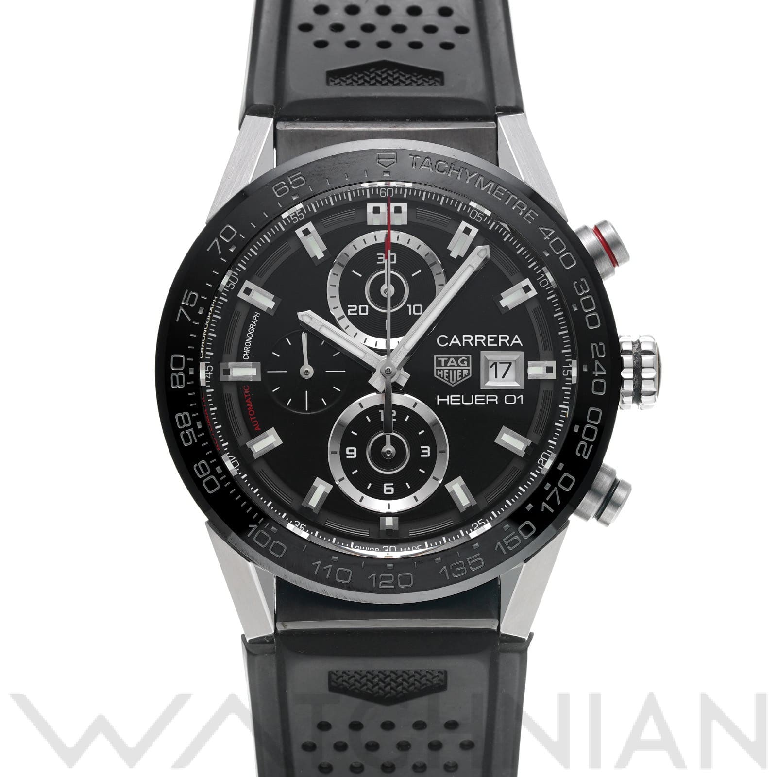 カレラ キャリバーホイヤー01 クロノグラフ CAR201Z.FT6046 ブラック タグホイヤー TAG HEUER メンズ 【中古】