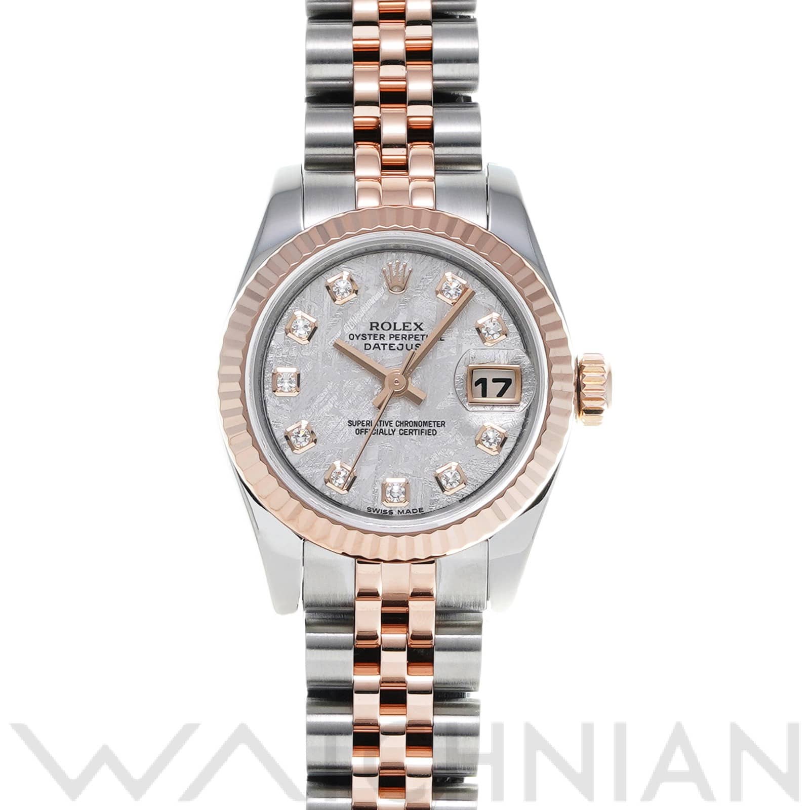 ロレックス レディ デイトジャスト 26 179171G メテオライト/ダイヤモンド レディース 時計 【中古】【wristwatch】