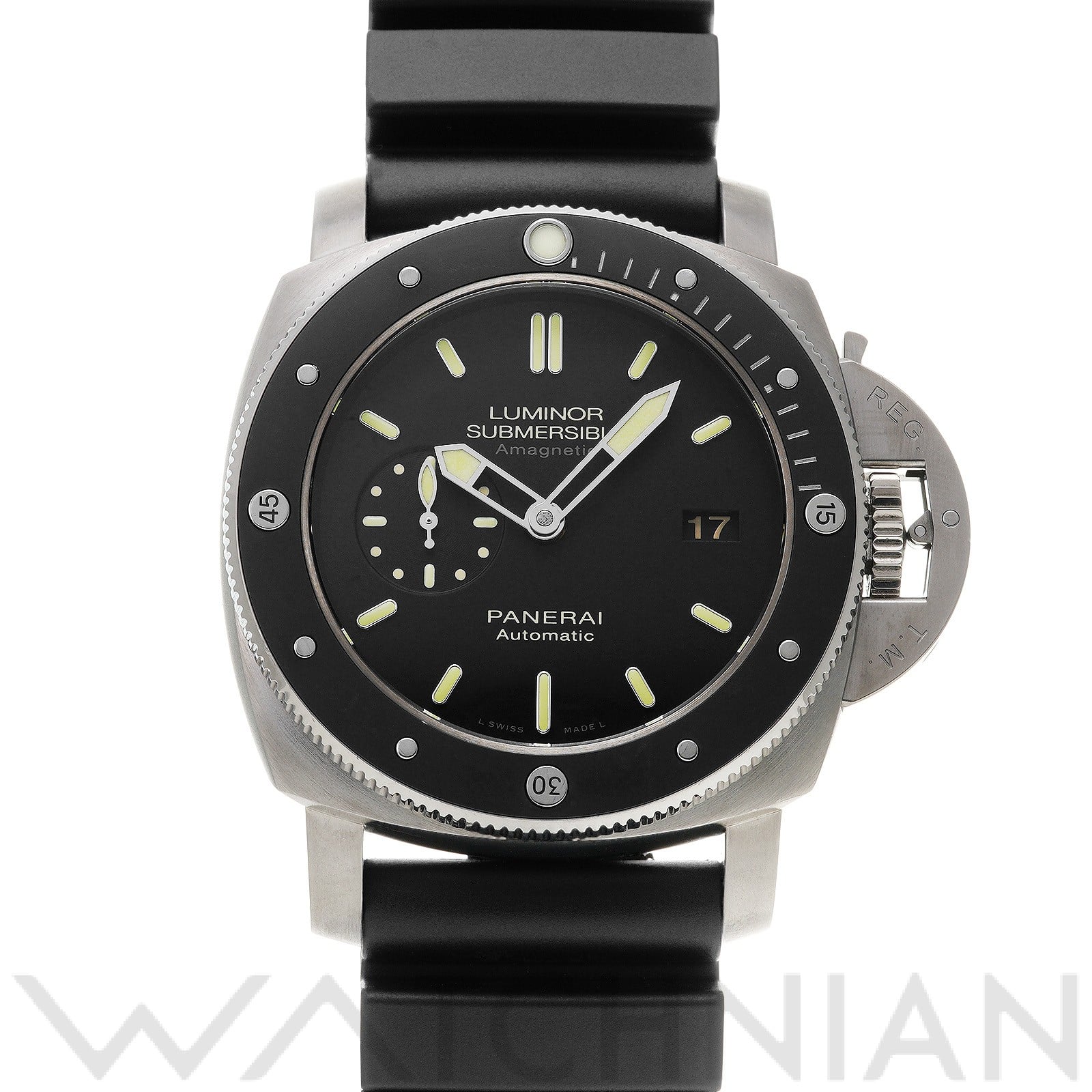 ルミノール サブマーシブル 1950 アマグネティック チタニオ PAM00389 P番(2013年製造) ブラック パネライ OFFICINE PANERAI メンズ 【中古】