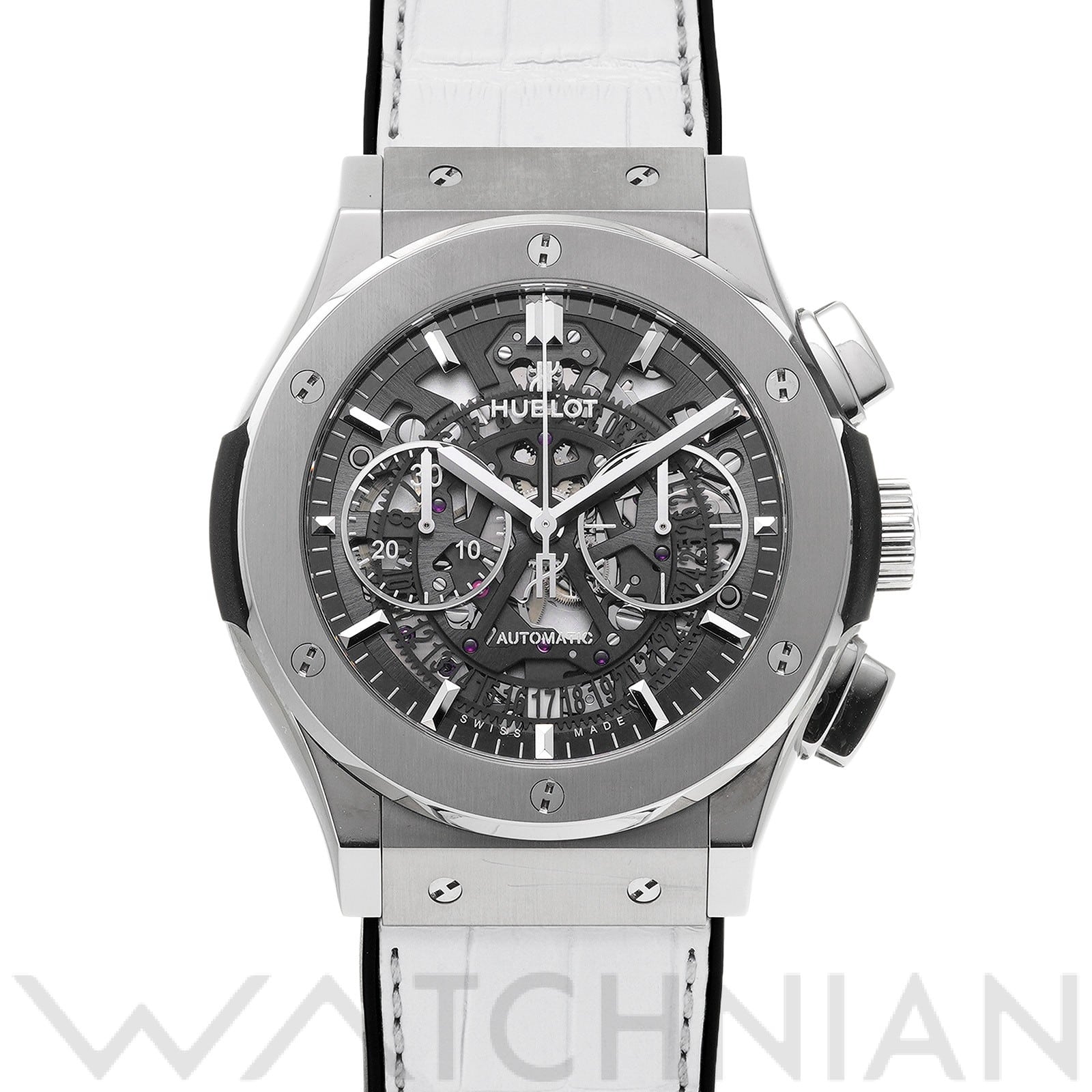 クラシックフュージョン アエロフュージョン チタニウム 525.NX.0170.LR スケルトン ウブロ HUBLOT メンズ 【中古】