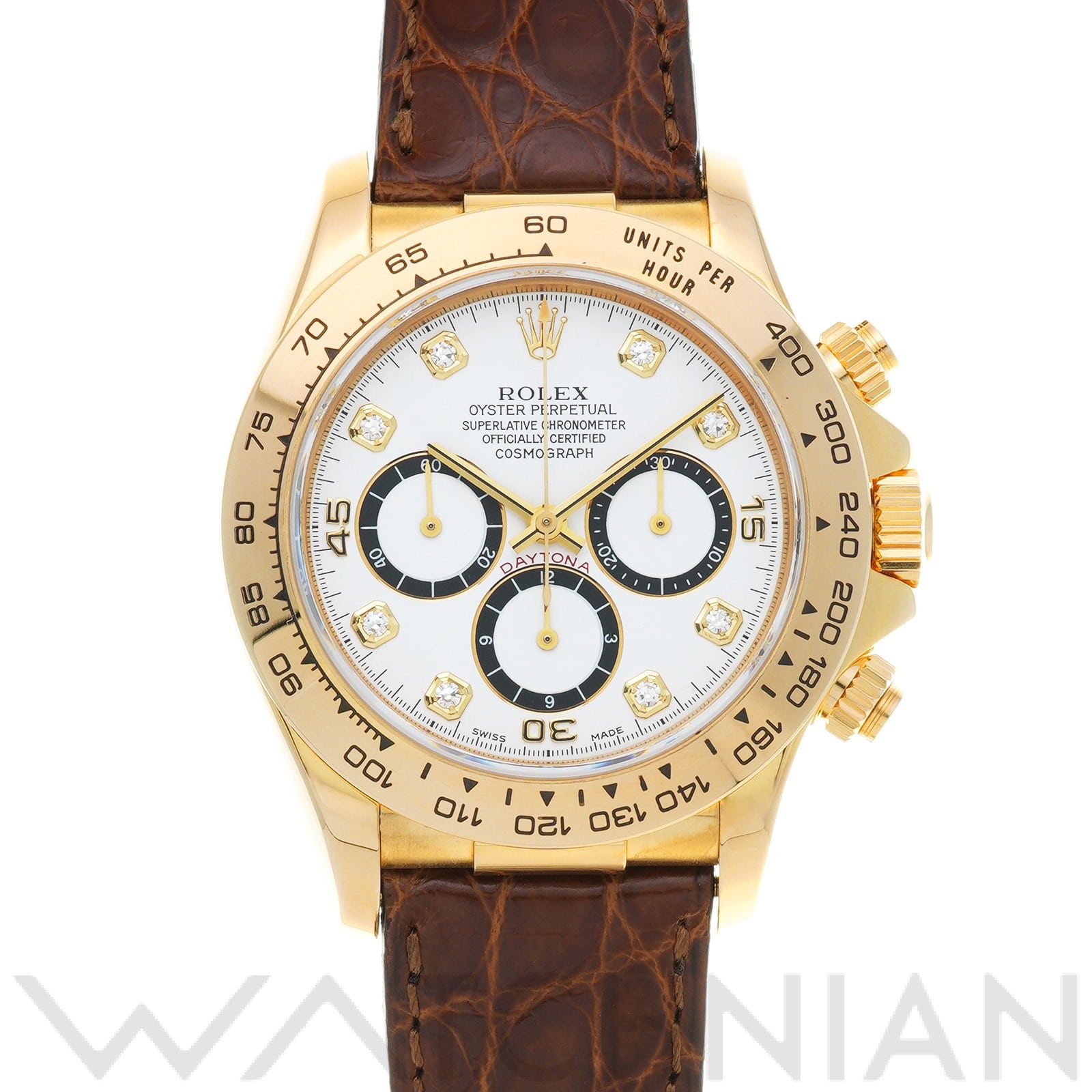 ロレックス コスモグラフ デイトナ 16518G ホワイト/ダイヤモンド メンズ 時計 【中古】【wristwatch】