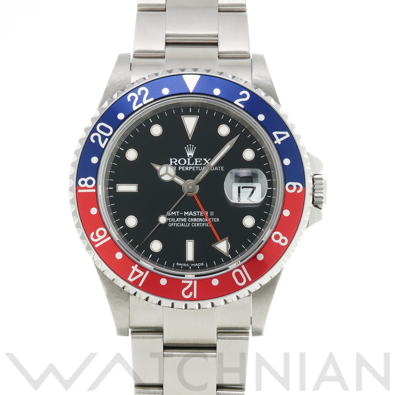 ロレックス GMTマスターII スティックダイヤル 16710 ブラック メンズ 時計 【中古】【wristwatch】