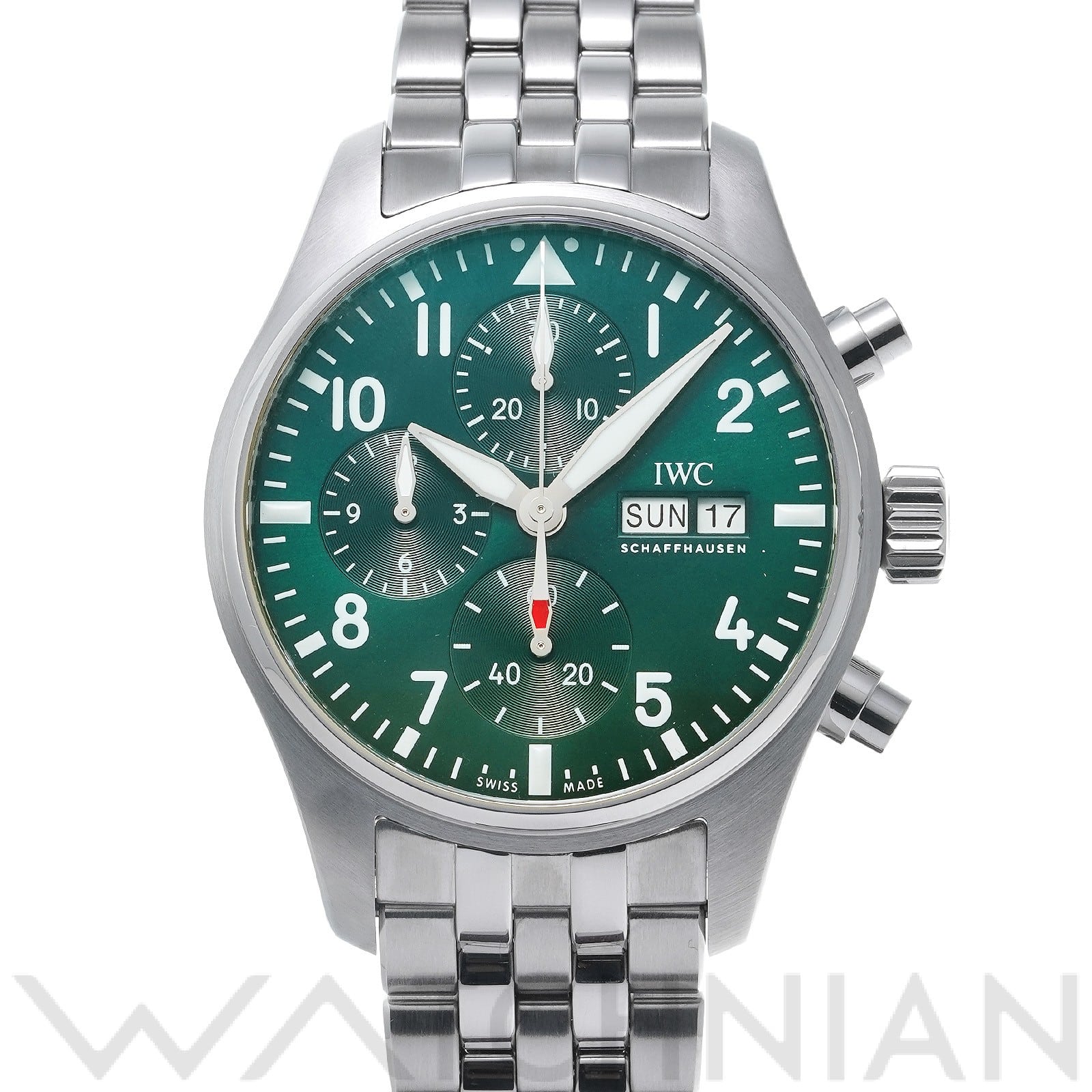IWC パイロットウォッチ クロノグラフ 41 IW388104 グリーン メンズ 時計 【中古】【wristwatch】