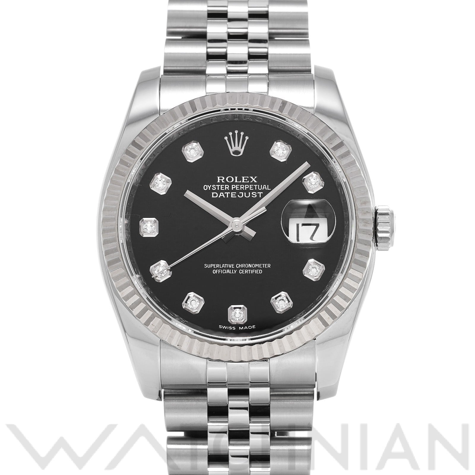 ロレックス デイトジャスト 36 116234G ブラック/ダイヤモンド メンズ 時計 【中古】【wristwatch】