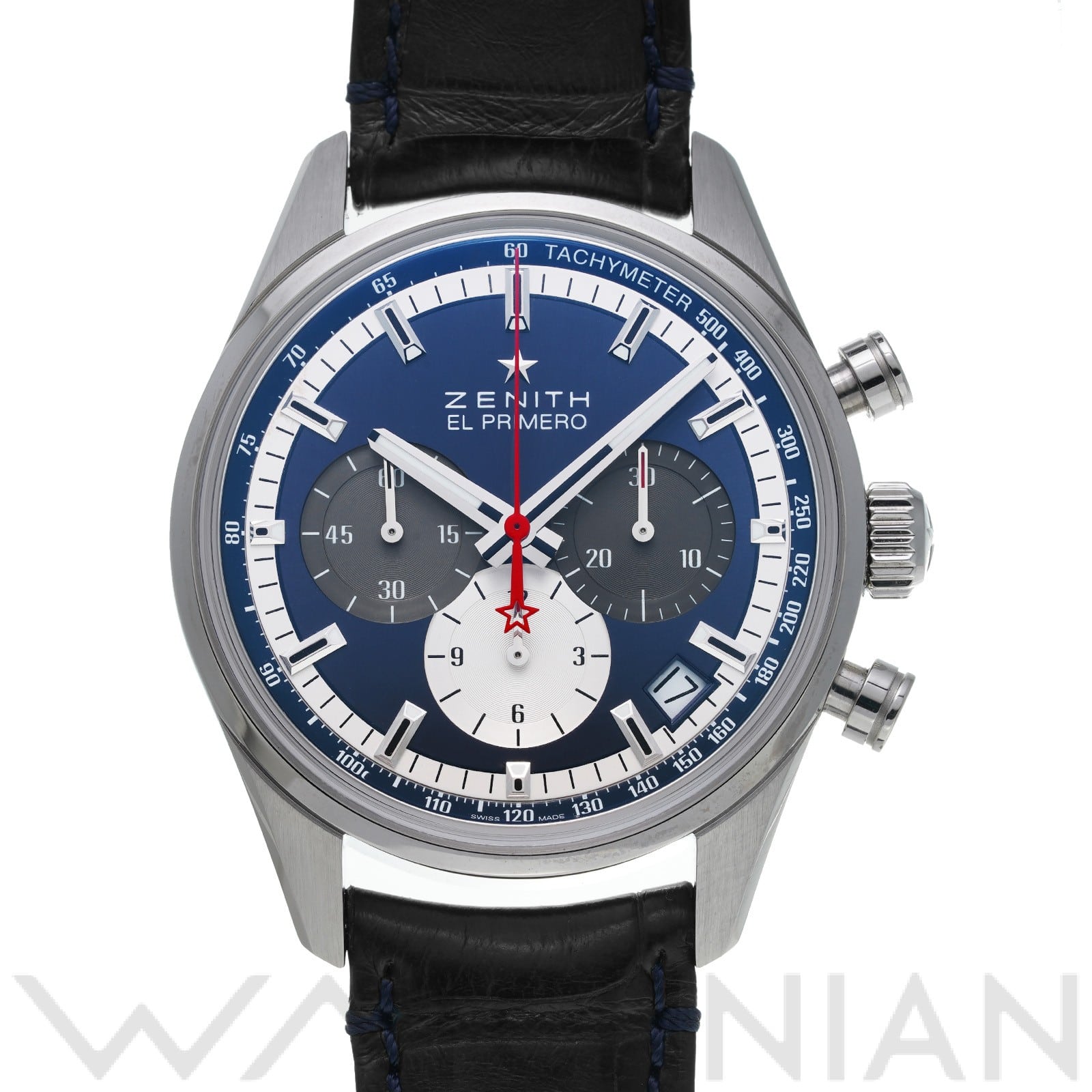 クロノマスター エル・プリメロ 03.2150.400/53.C700 ブルー ゼニス ZENITH メンズ 【中古】