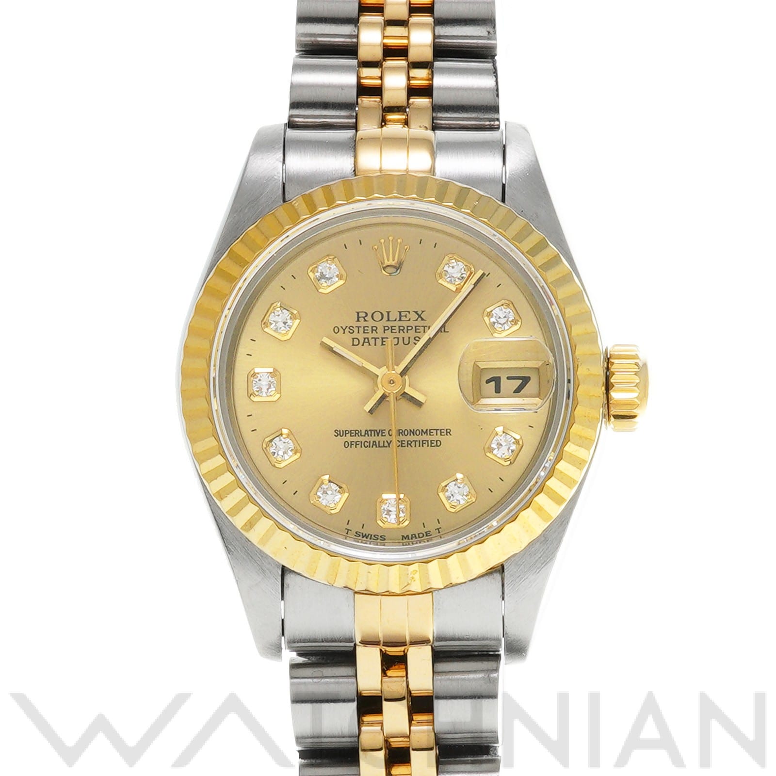 デイトジャスト 69173G W番(1995年頃製造) シャンパン/ダイヤモンド ロレックス ROLEX レディース 【中古】