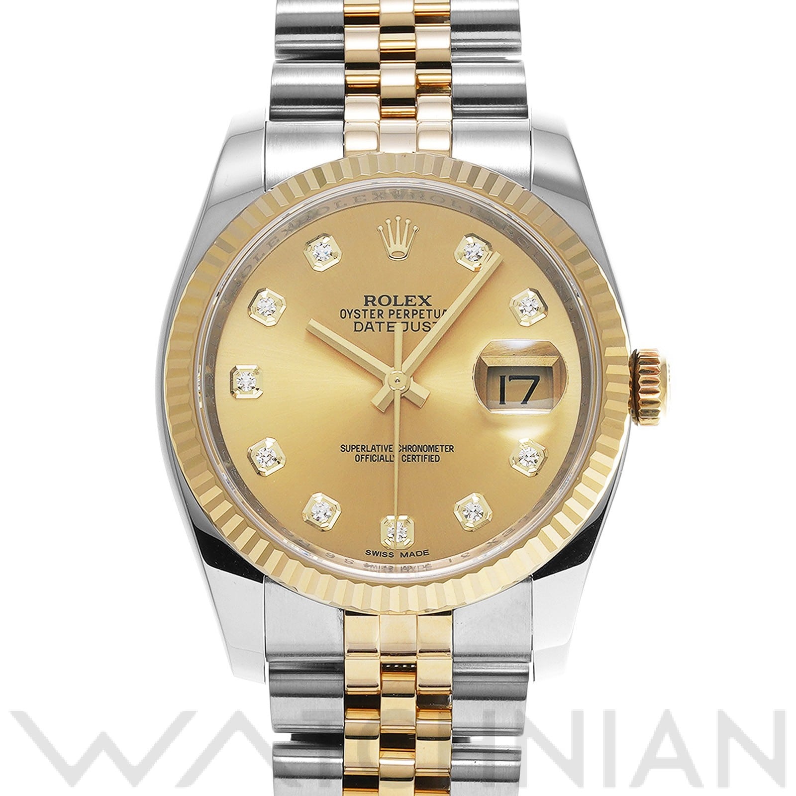 ロレックス デイトジャスト 36 116233G シャンパン/ダイヤモンド メンズ 時計 【中古】【wristwatch】