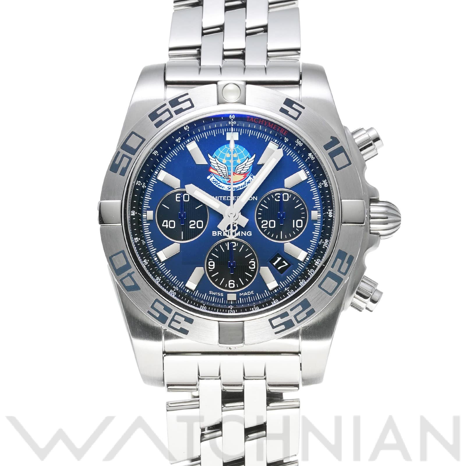 ブライトリング / BREITLING クロノマット 44 ブルーインパルス AB01107E/C885 ブルー/ブラック メンズ 時計 【中古】【wristwatch】