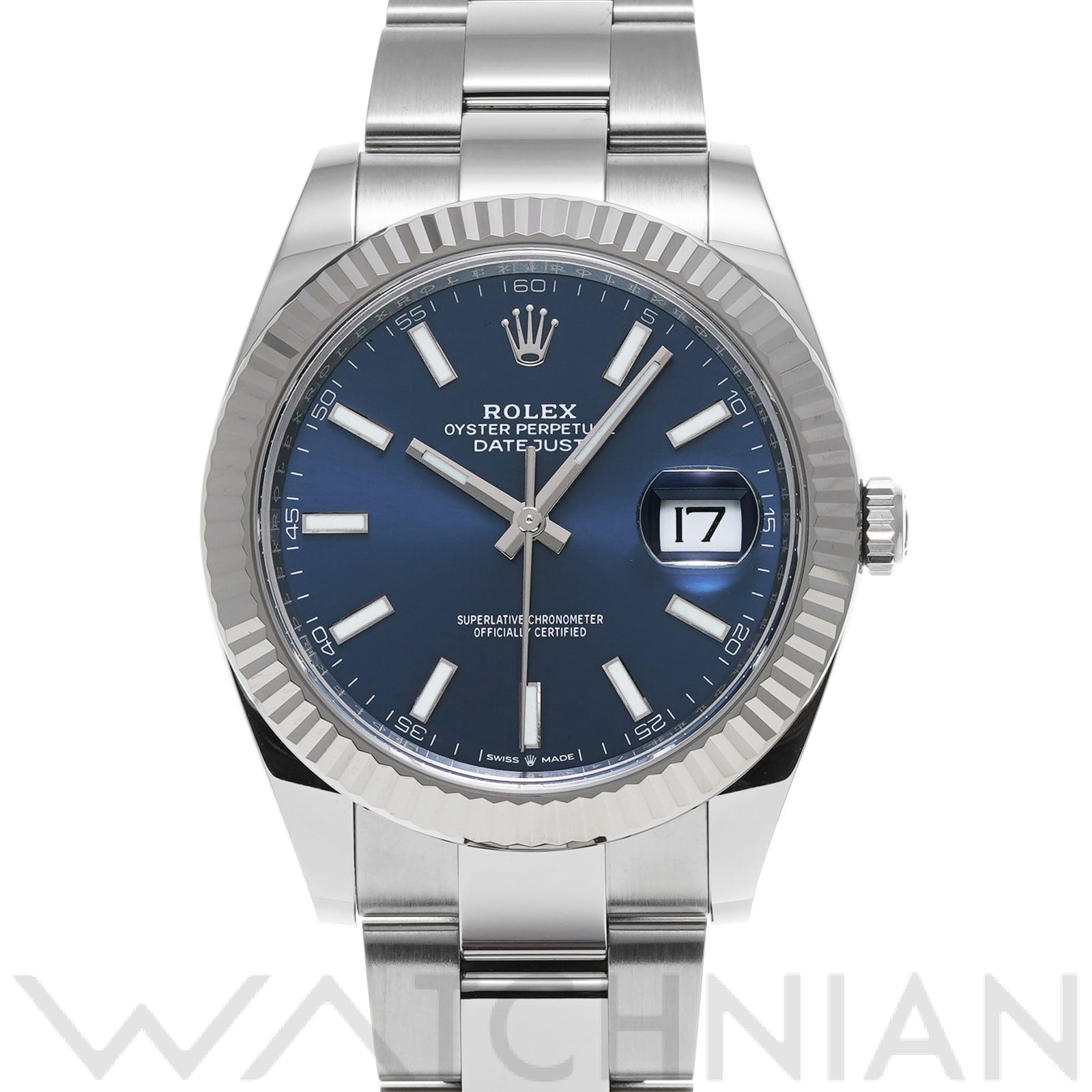 ロレックス デイトジャスト 41 126334 ブライトブルー メンズ 時計 【中古】【wristwatch】