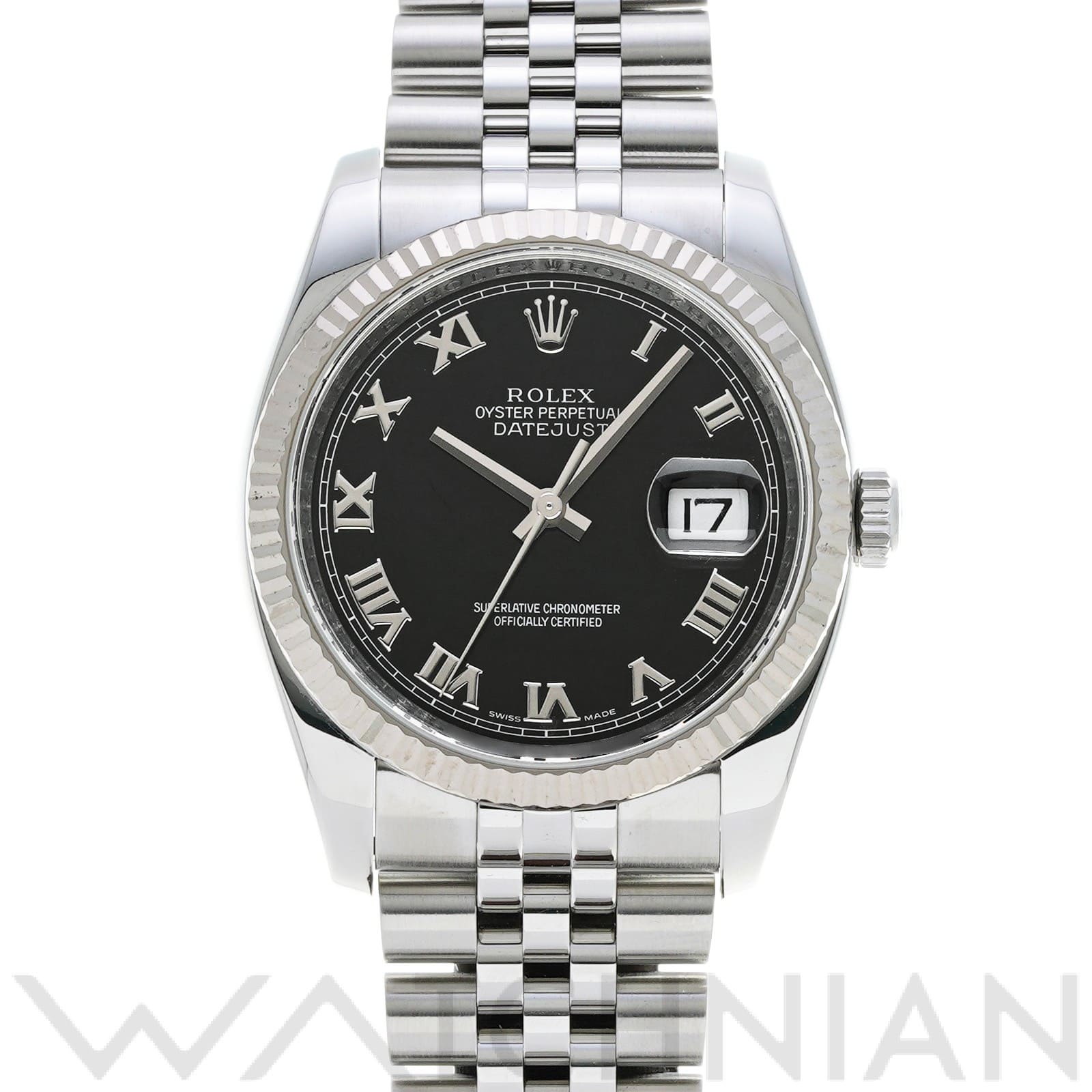 ロレックス デイトジャスト 36 116234 ブラック メンズ 時計 【中古】【wristwatch】