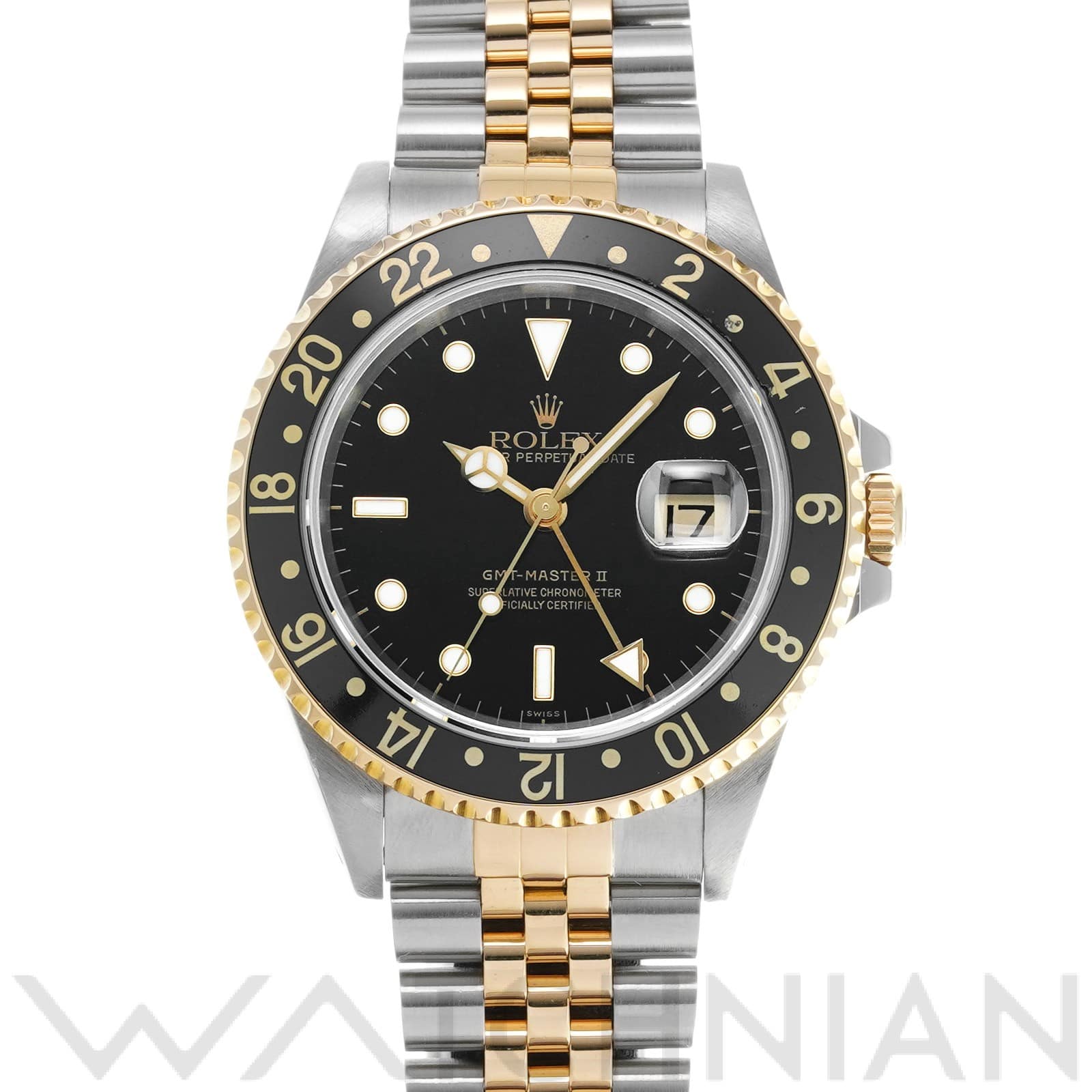 ロレックス GMTマスターII 16713 ブラック メンズ 時計 【中古】【wristwatch】