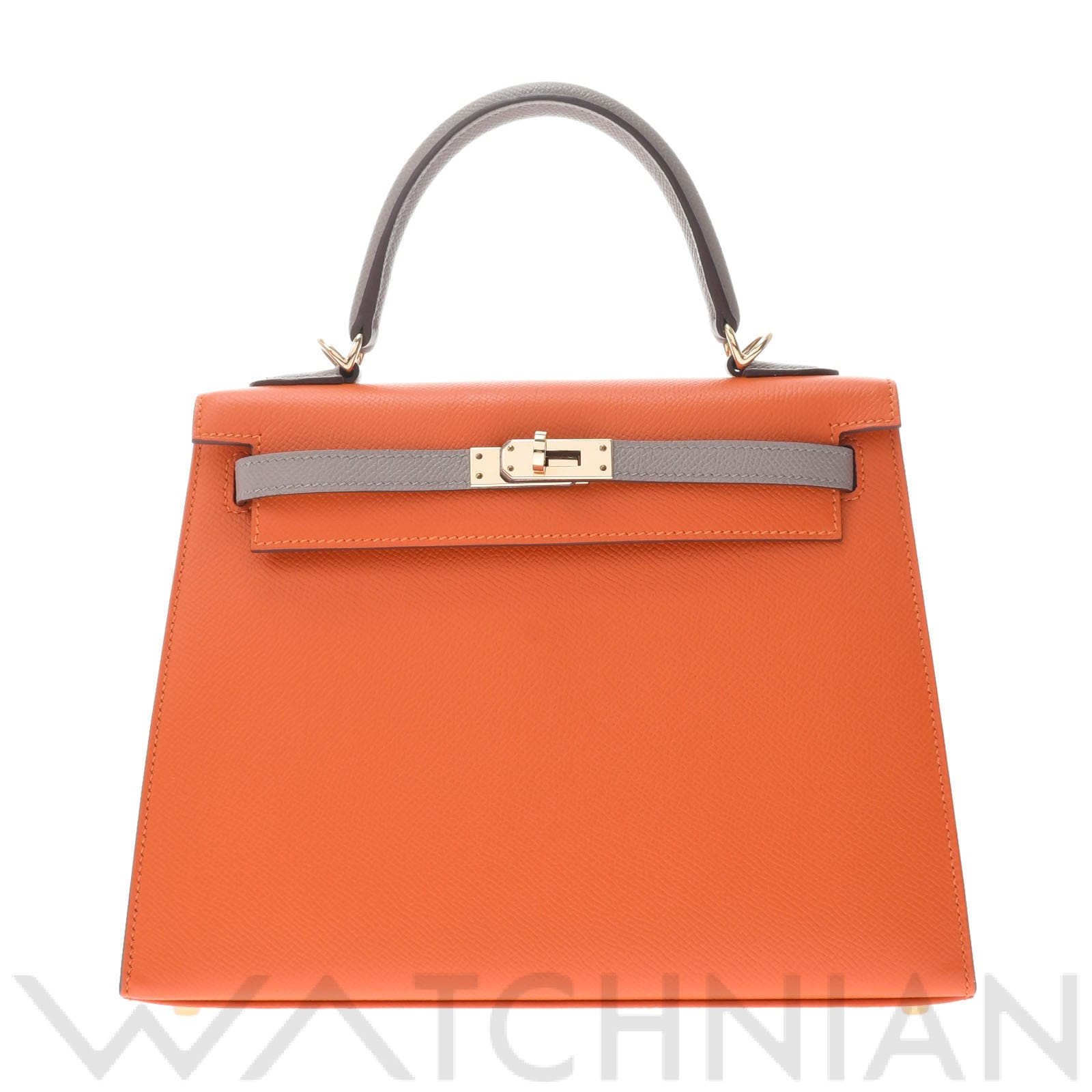 ケリー 25 外縫い 2WAY パーソナルオーダー フー/グリアスファルト/ゴールド金具 ヴォーエプソン HERMES エルメス レディース 【中古】