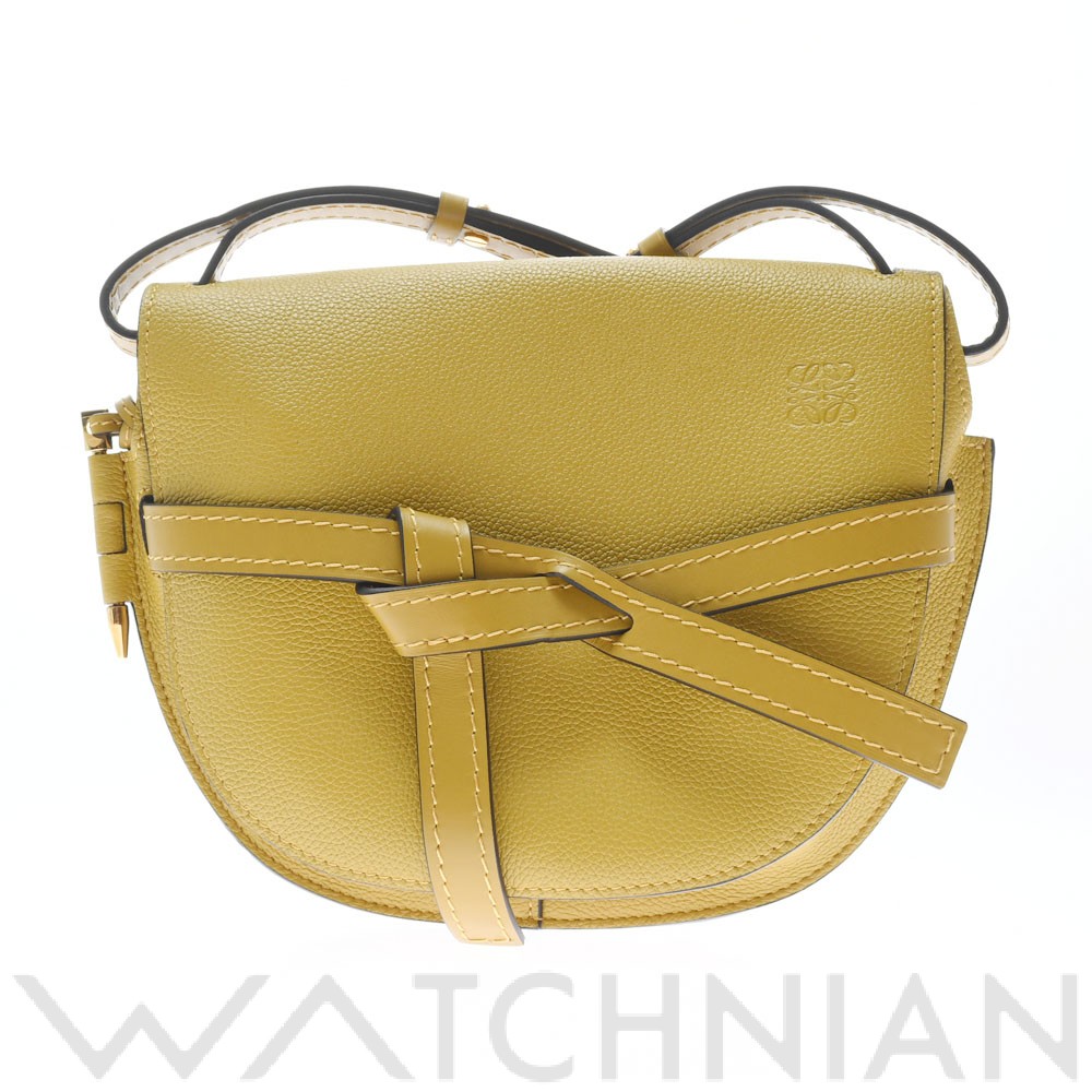 ロエベ ゲートバッグ スモール マスタード 321.12.T20 ソフトグレインカーフ レディース バッグ 【未使用】【bag】