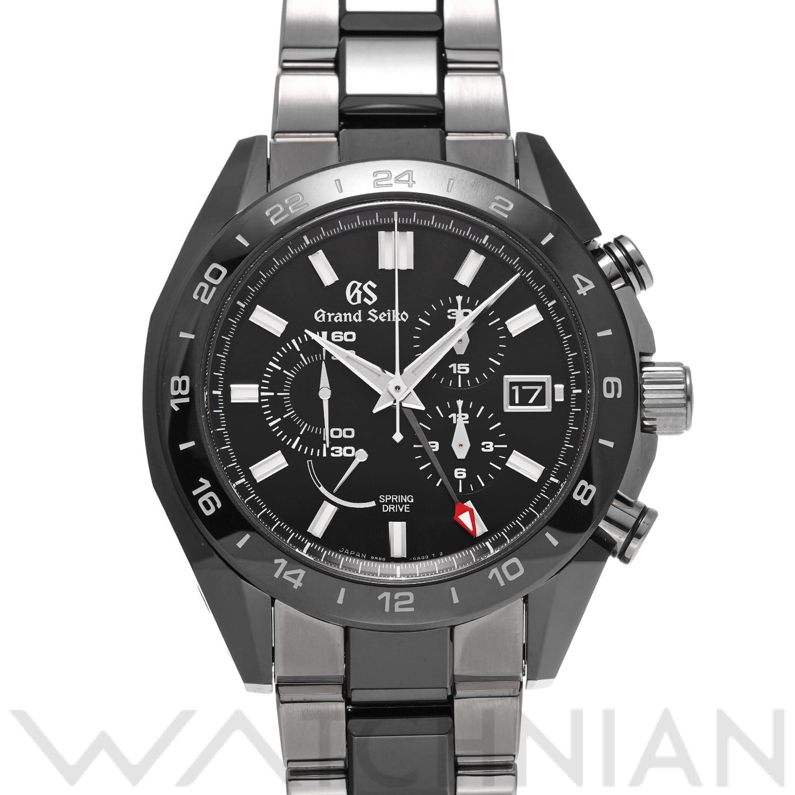 グランドセイコー / Grand Seiko スポーツコレクション ブラックセラミックス スプリングドライブ クロノグラフ GMT SBGC223 ブラック メンズ 時計 【中古】【wristwatch】