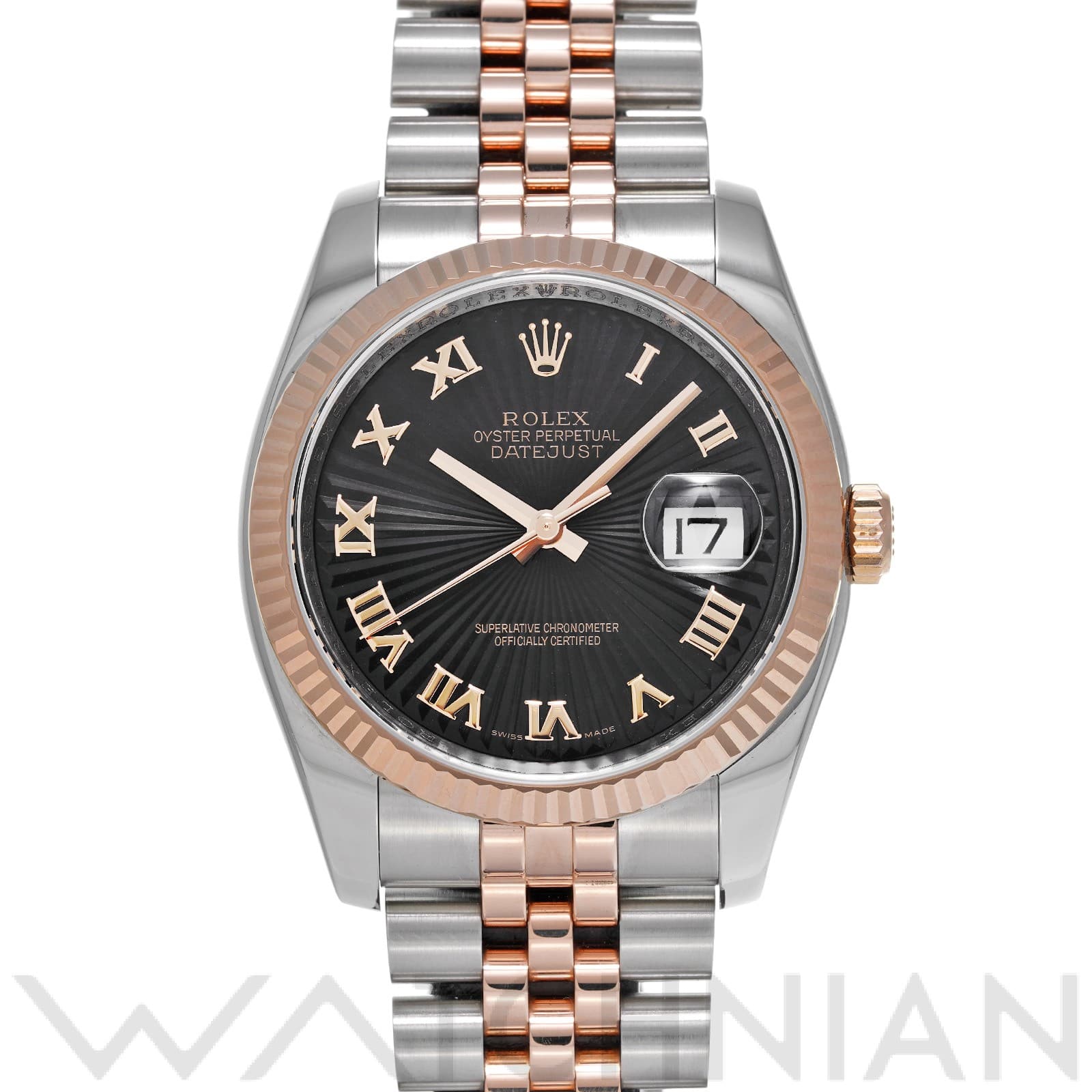 ロレックス デイトジャスト 36 116231 ブラックサンビーム メンズ 時計 【中古】【wristwatch】