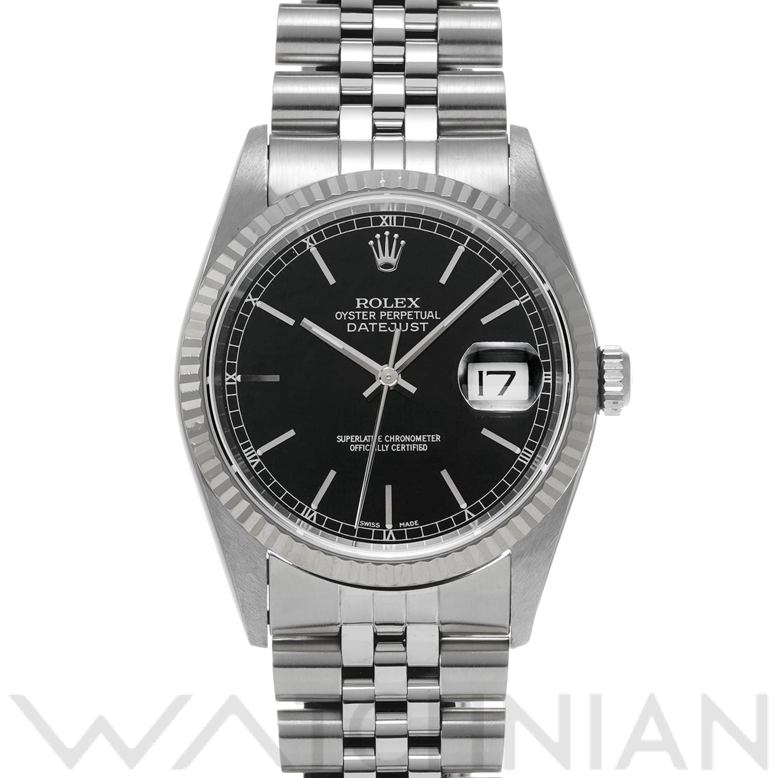 ロレックス デイトジャスト 36 16234 ブラック メンズ 時計 【中古】【wristwatch】