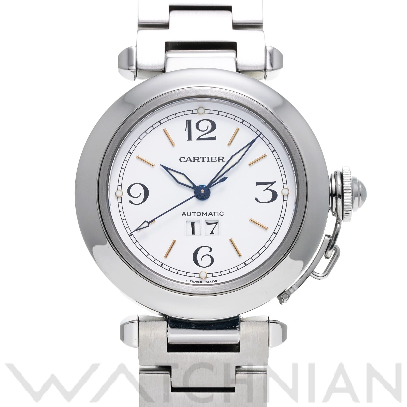 カルティエ / CARTIER パシャC ビッグデイト W31044M7 ホワイト ユニセックス 時計 【中古】【wristwatch】