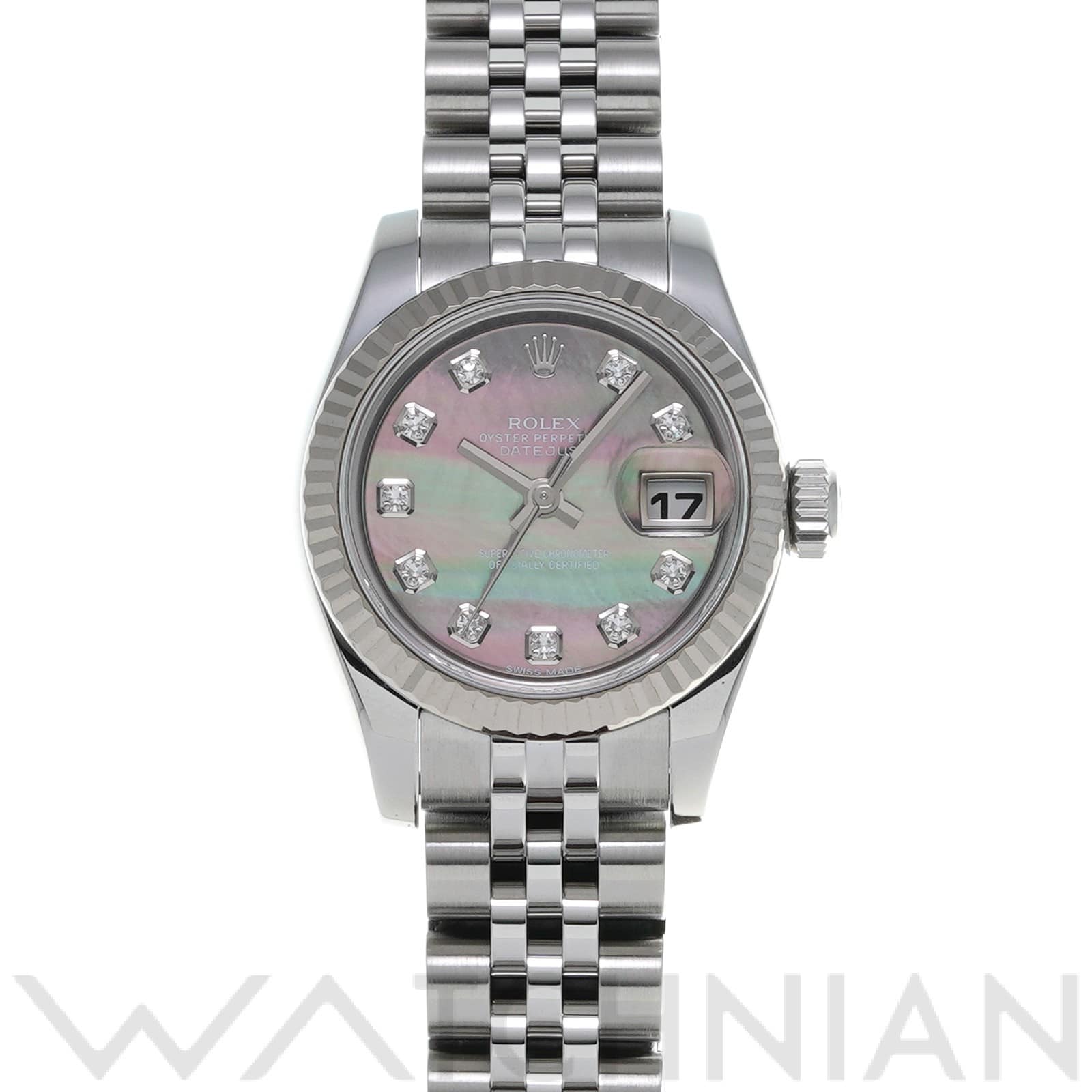 ロレックス レディ デイトジャスト 26 179174NG ブラックシェル/ダイヤモンド レディース 時計 【中古】【wristwatch】