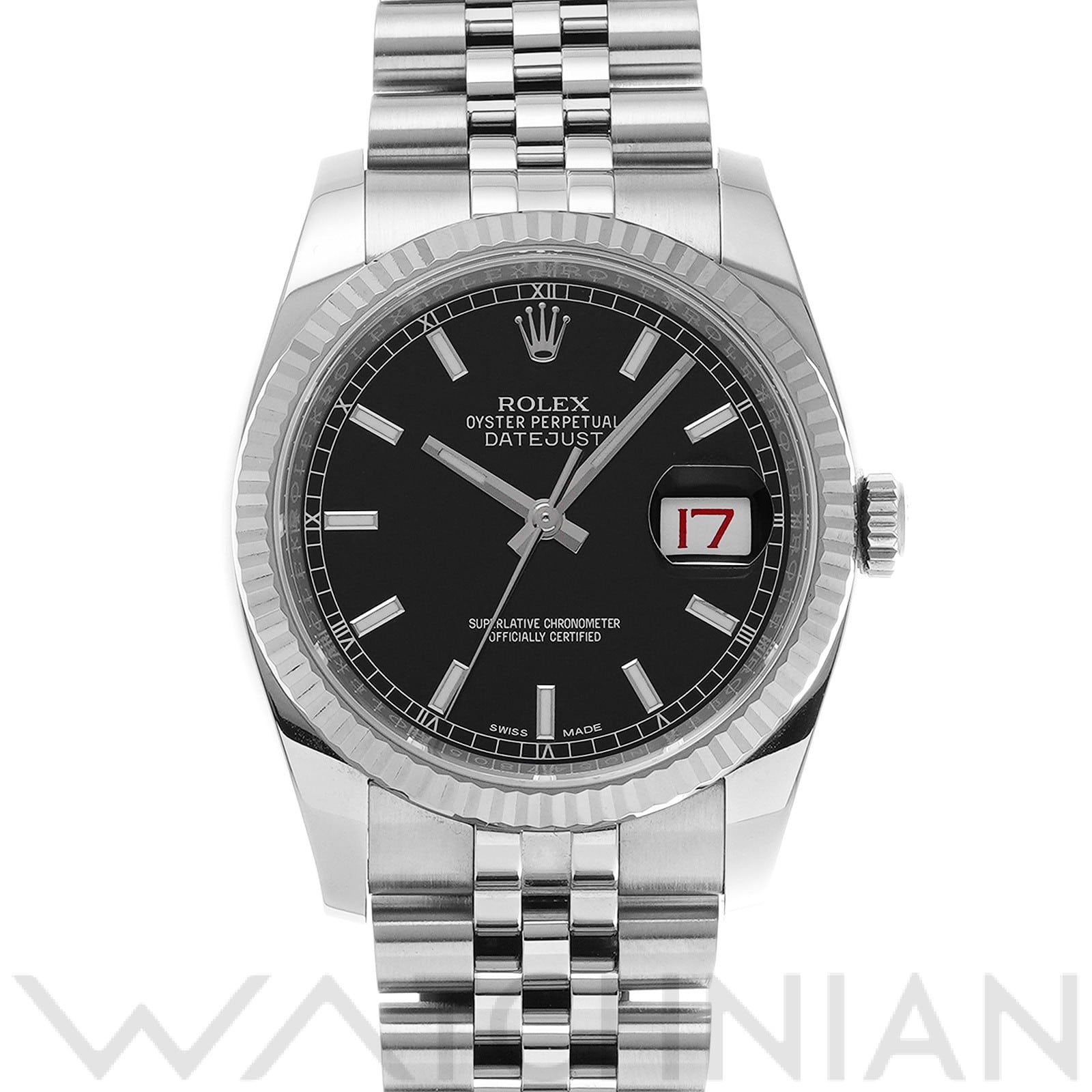 ロレックス デイトジャスト 36 116234 ブラック メンズ 時計 【中古】【wristwatch】