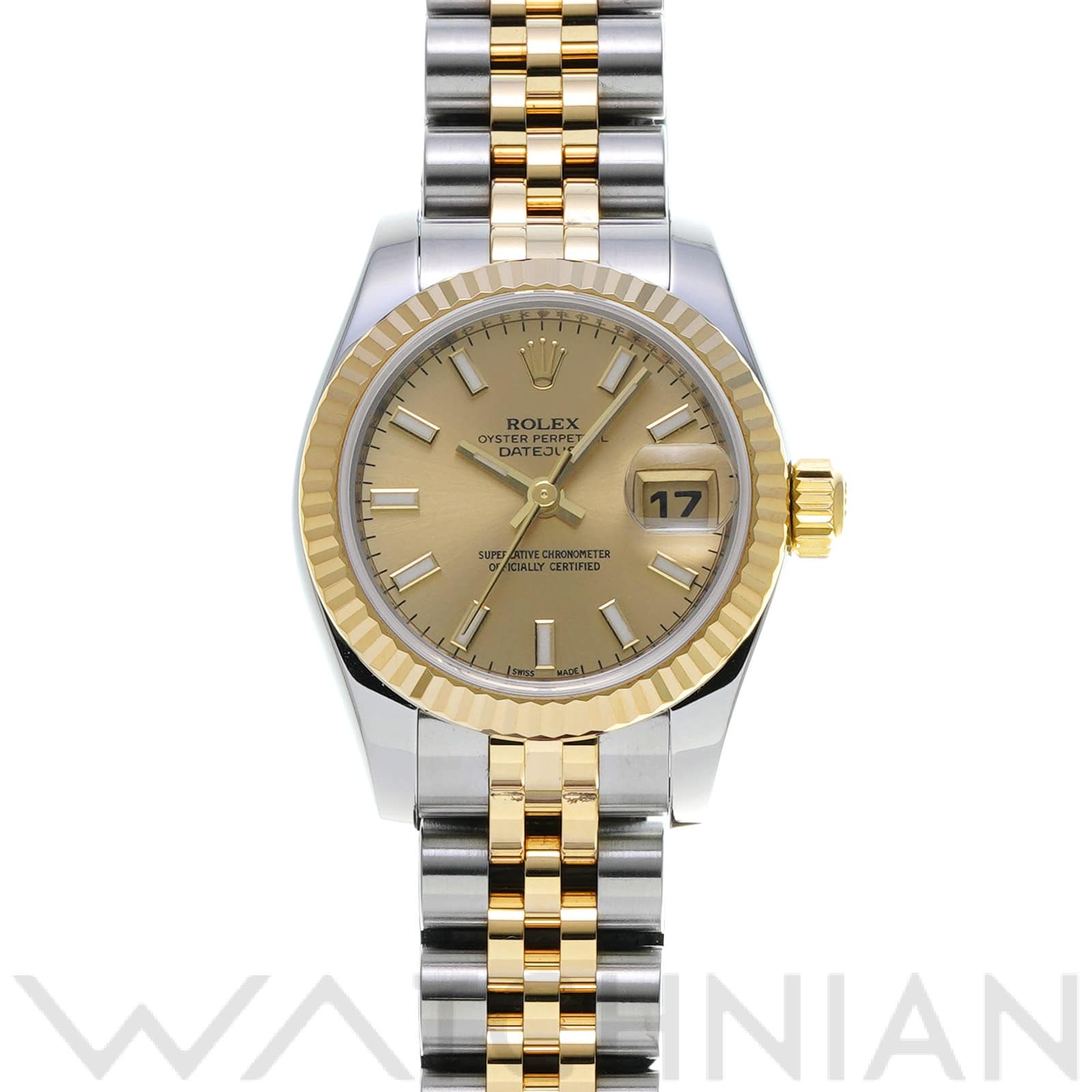 ロレックス レディ デイトジャスト 26 179173 シャンパン レディース 時計 【中古】【wristwatch】