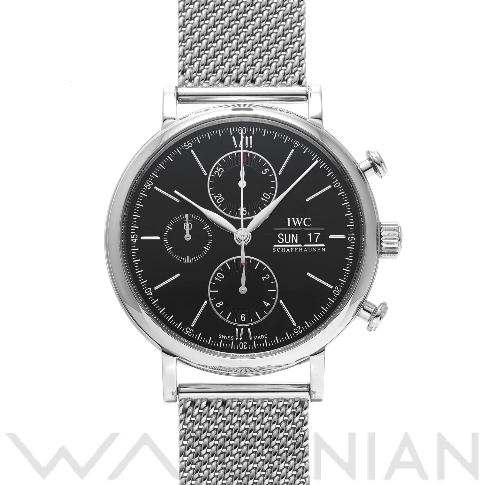 ポートフィノ クロノグラフ IW391010 ブラック インターナショナルウォッチカンパニー IWC メンズ 【中古】